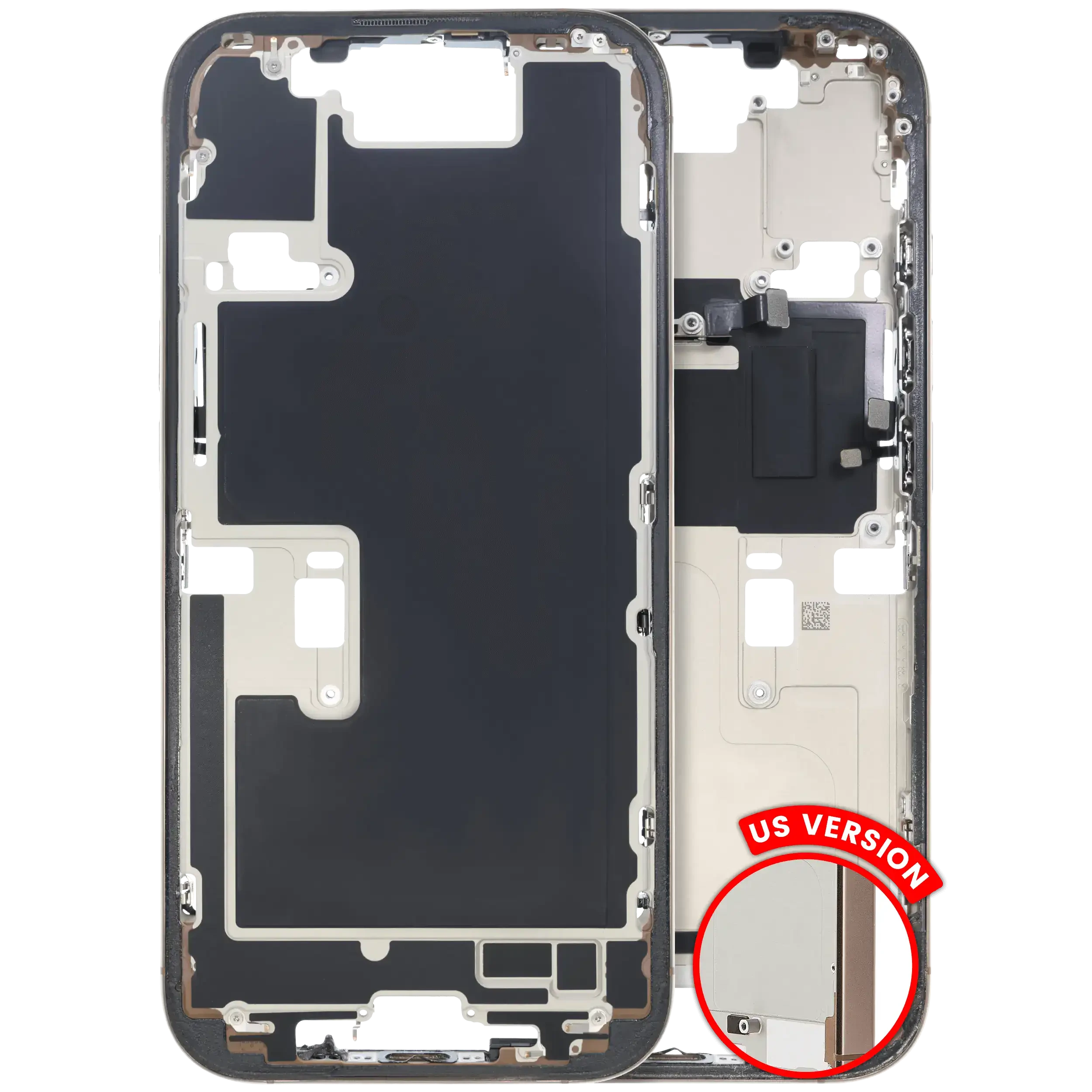 Frame centrale W/ Minuteria per iPhone 16 Pro (US Version) (Used Service Pack Pull: Grade C) (Titanio sabbia)