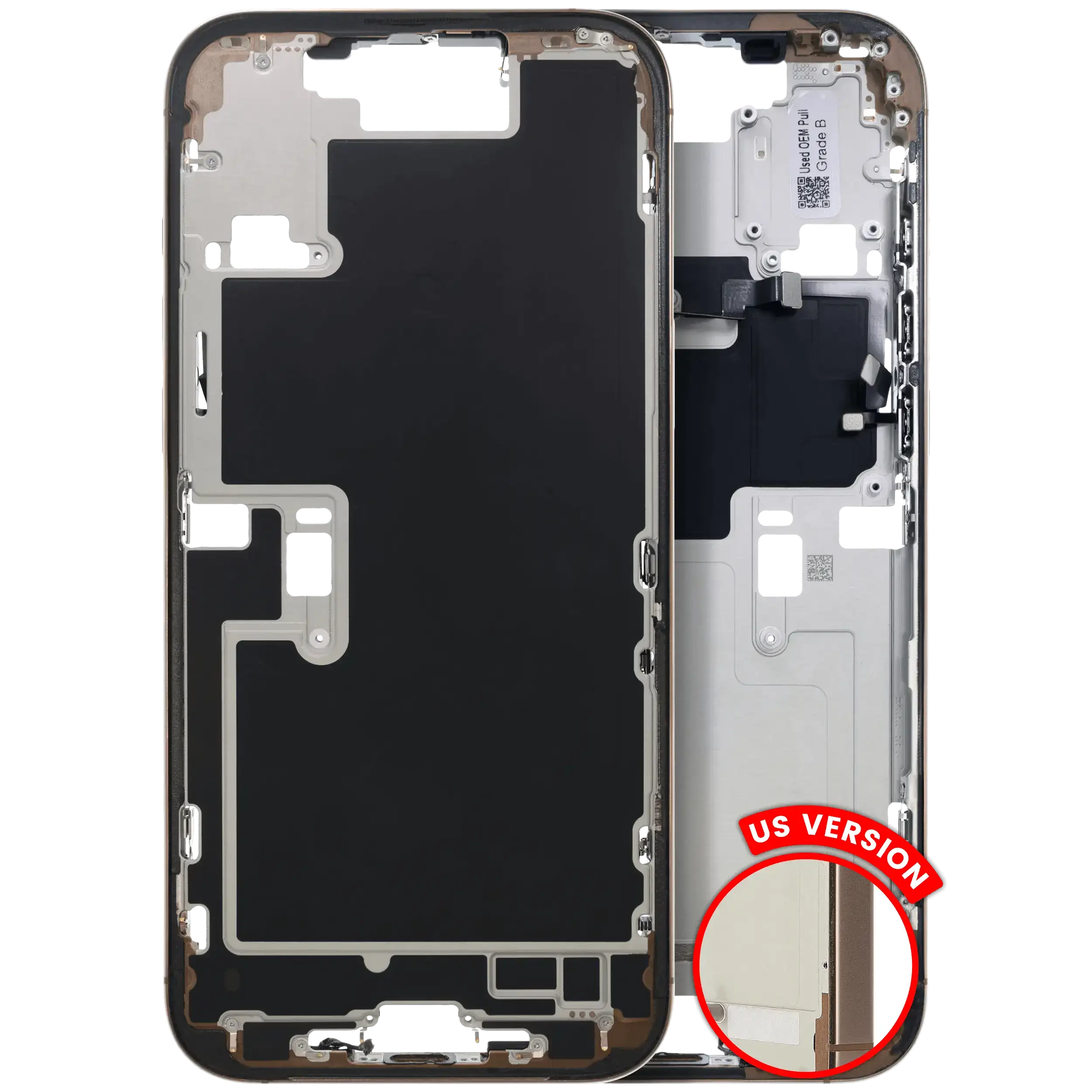Frame centrale W/ Minuteria per iPhone 16 Pro Max (US Version) (Used Service Pack Pull: Grade C) (Titanio sabbia)