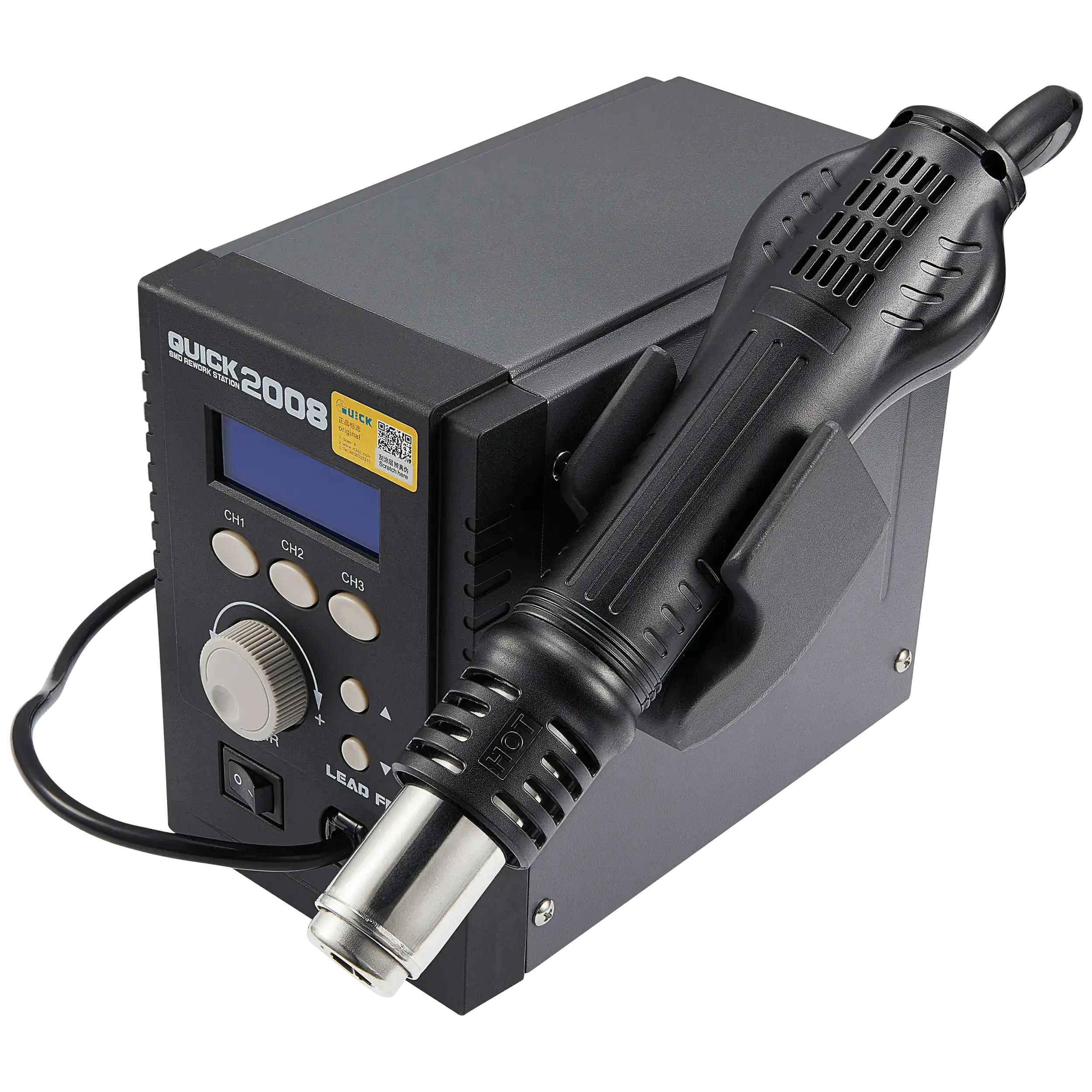 2008 ESD Digital Display Heat Gun Welding Rework stazione saldante (Quick) (220V / versione EU)