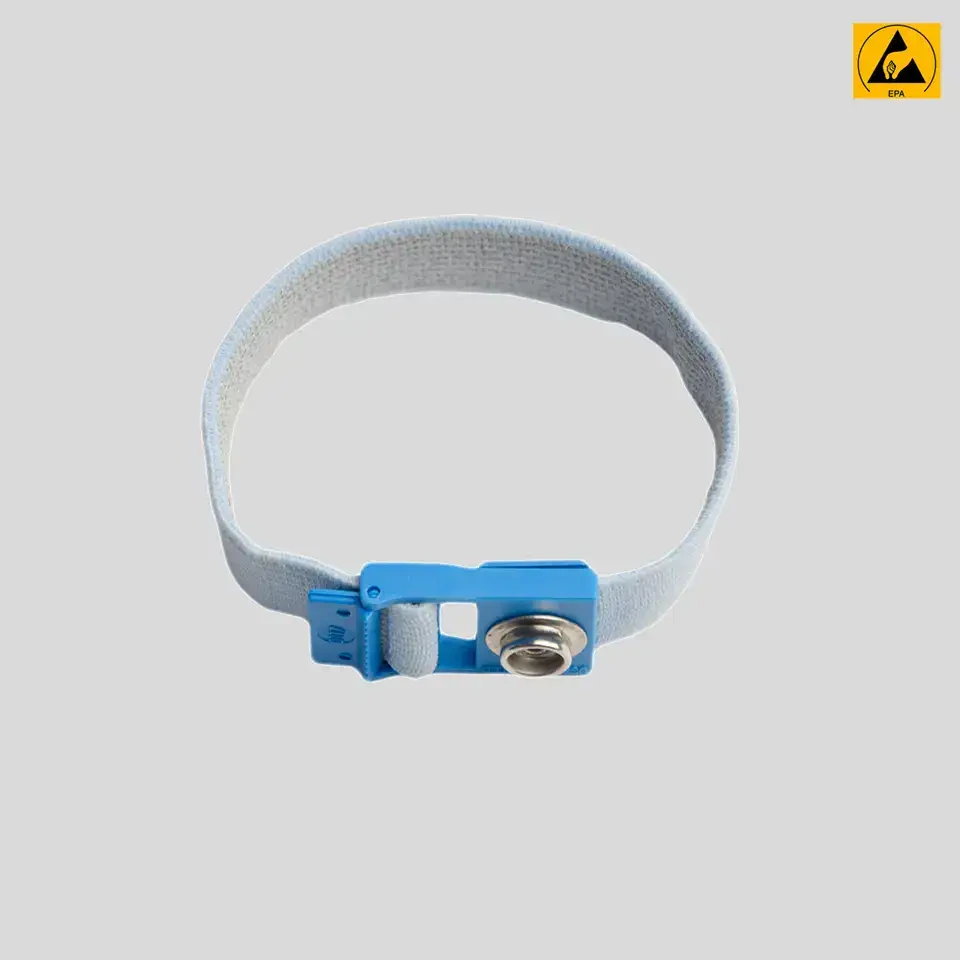 High-Comfort Anti-Allergy Wrist Strap con 10mm Stud (ESD-Safe)