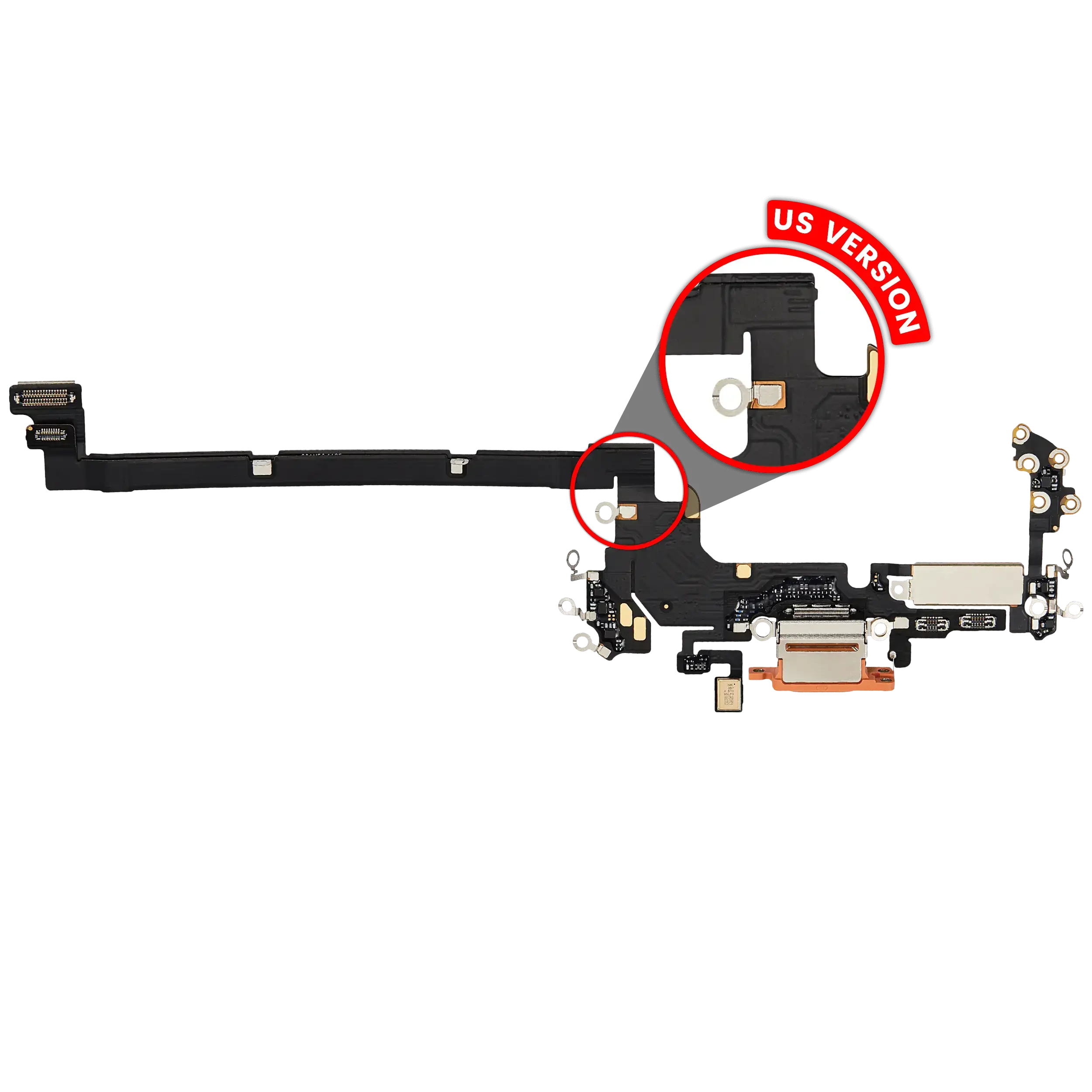 Flat connettore di ricarica compatibile per iPhone 17 Pro (Premium) (US Version) (Cosmic Arancione)