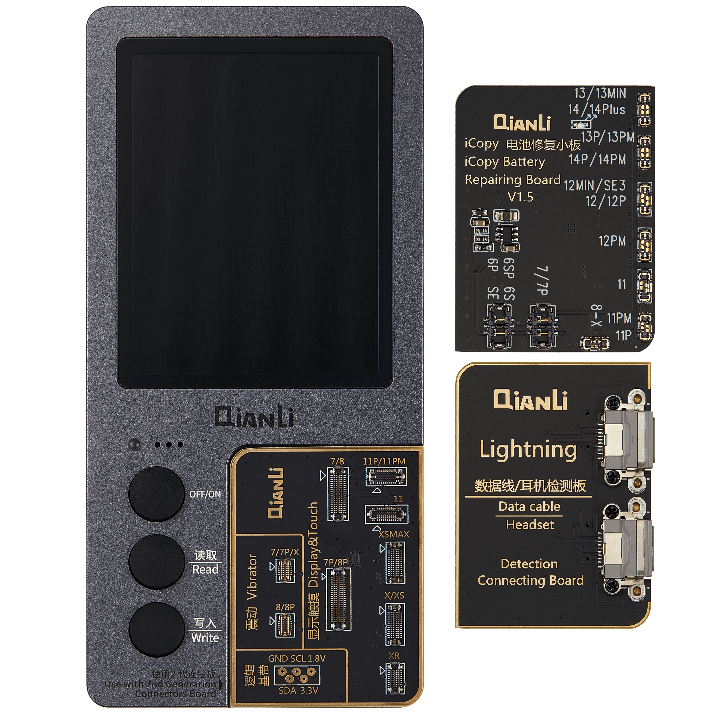 iCopy Plus Ⅵ 4in1 True Tone / Batteria Data / Motore vibrazione / EEPROM Programmer / MFI Tester (True Tone Up a 11 Pro Max e Batteria Up To 14 Pro Max) (Qianli)