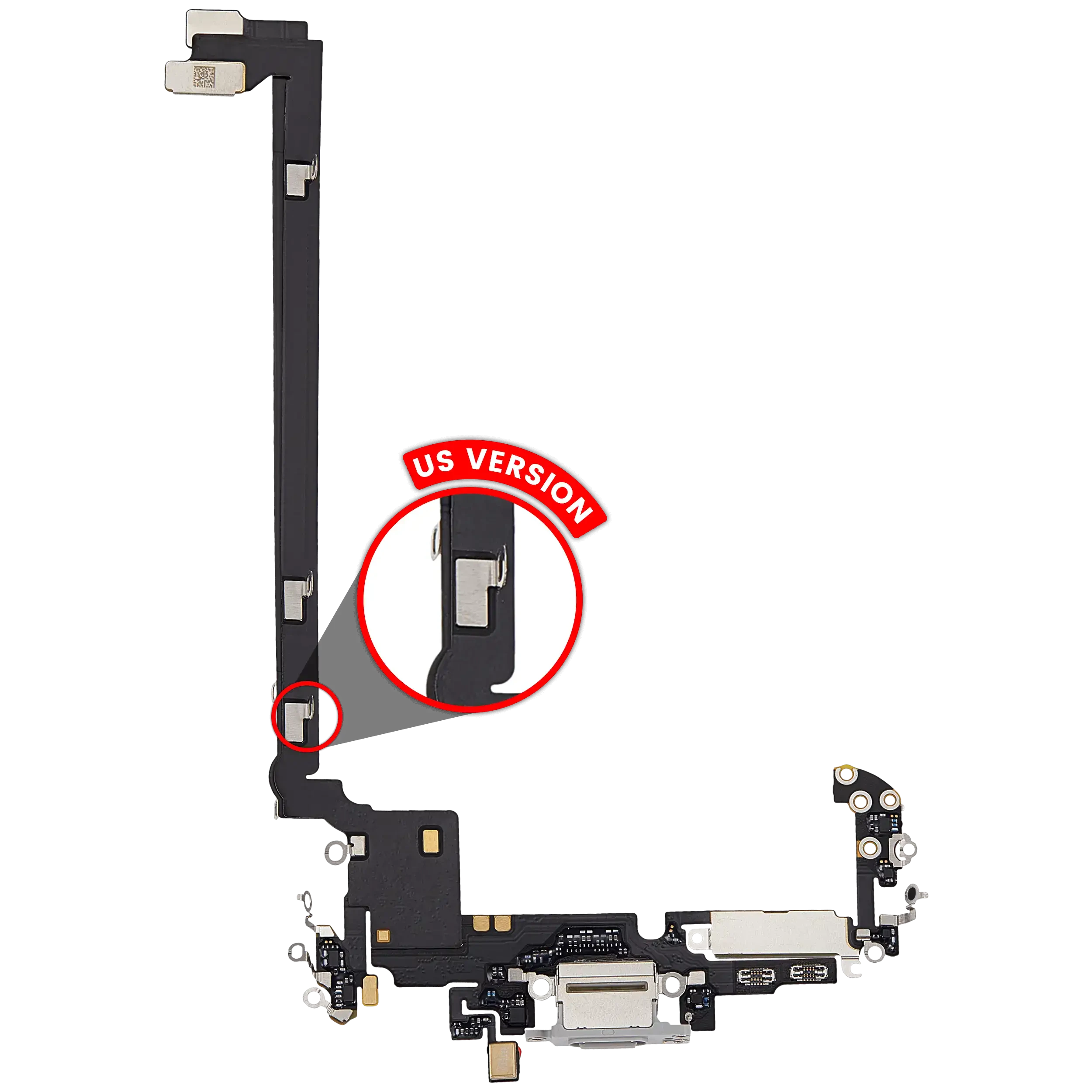 Flat connettore di ricarica per iPhone 17 Pro Max (Premium)(US Version)(Argento)