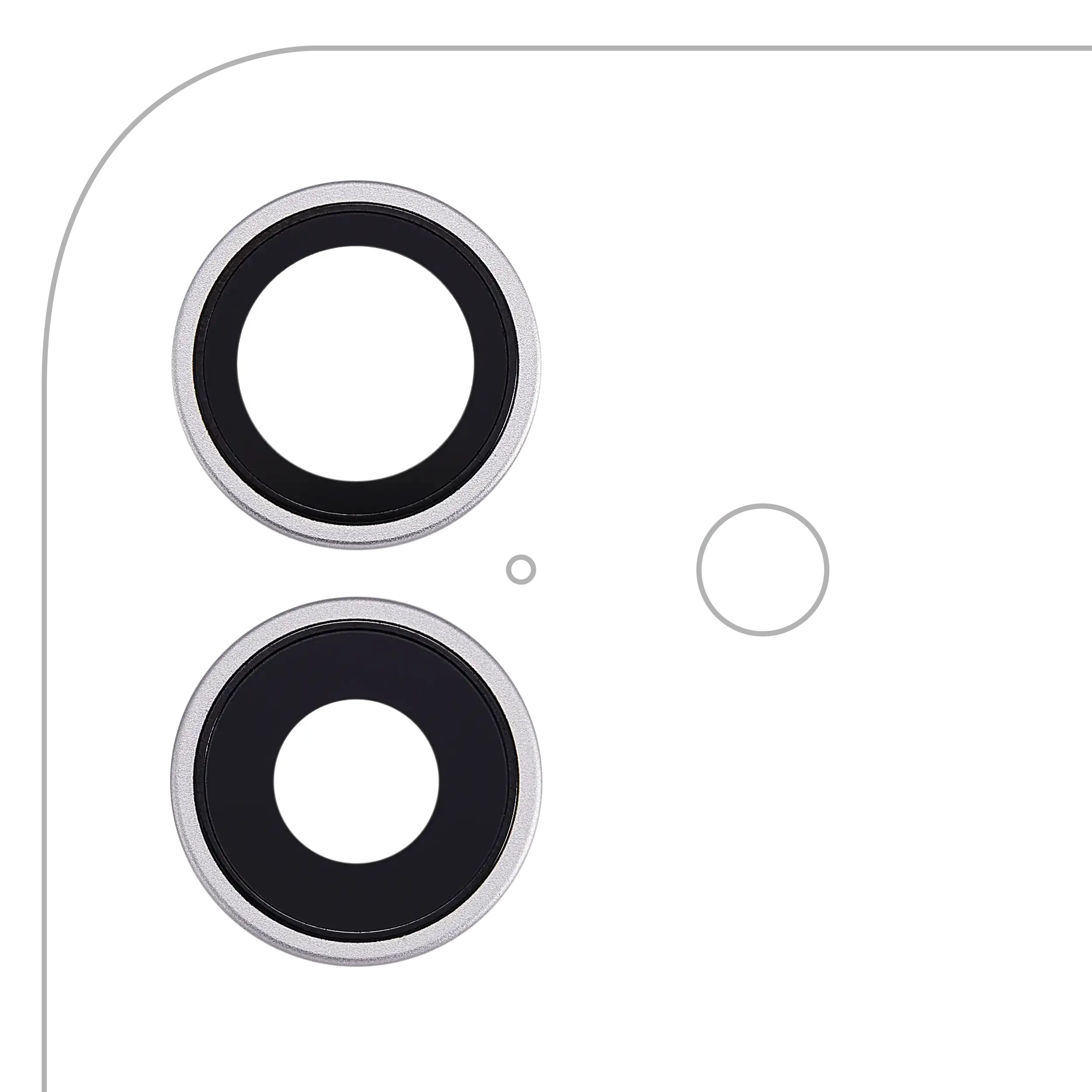 Lente fotocamera posteriore con staffa e Cornice per iPhone 17 (Premium) (Bianco)