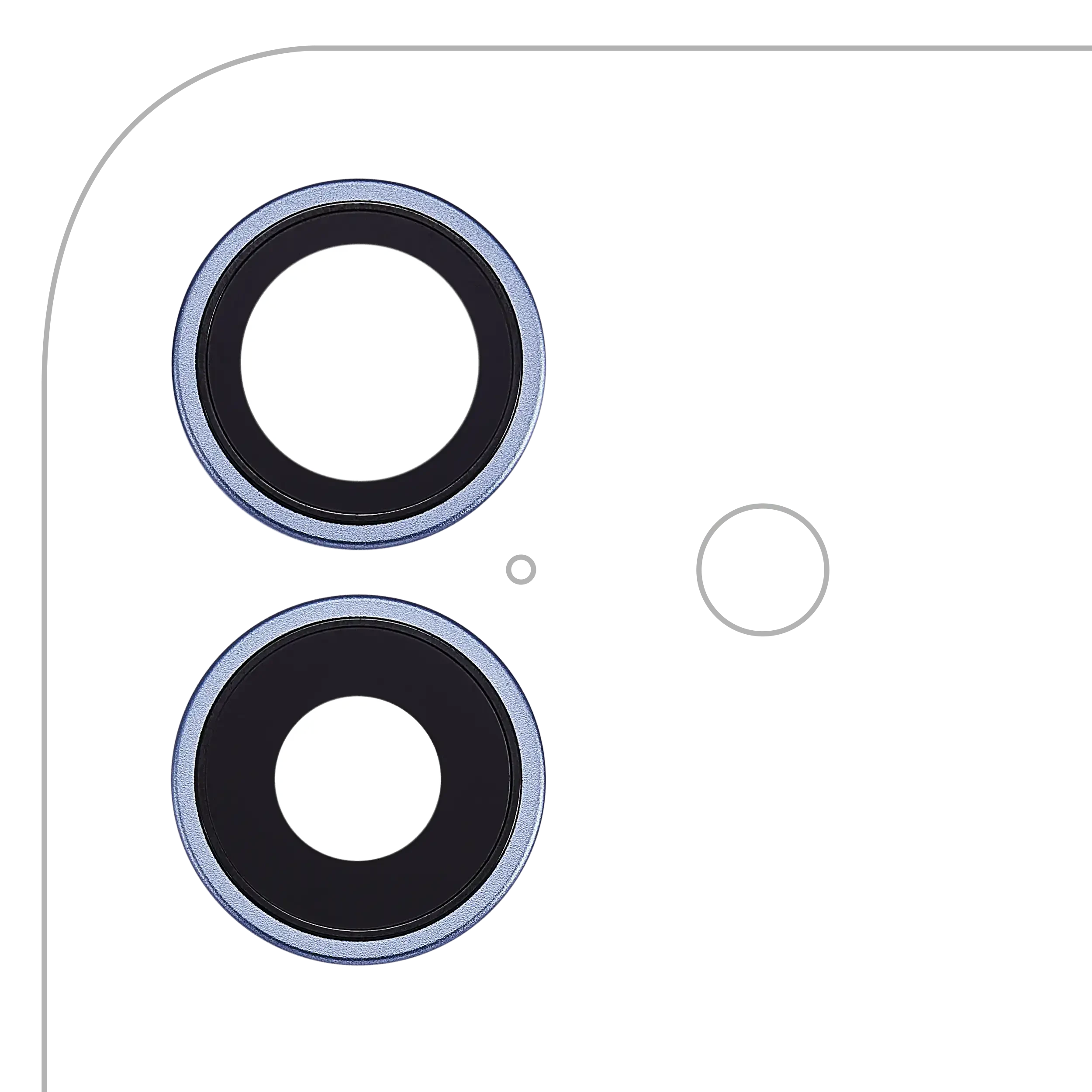 Lente fotocamera posteriore con staffa e Cornice per iPhone 17 (Premium) (Blu nebbia)