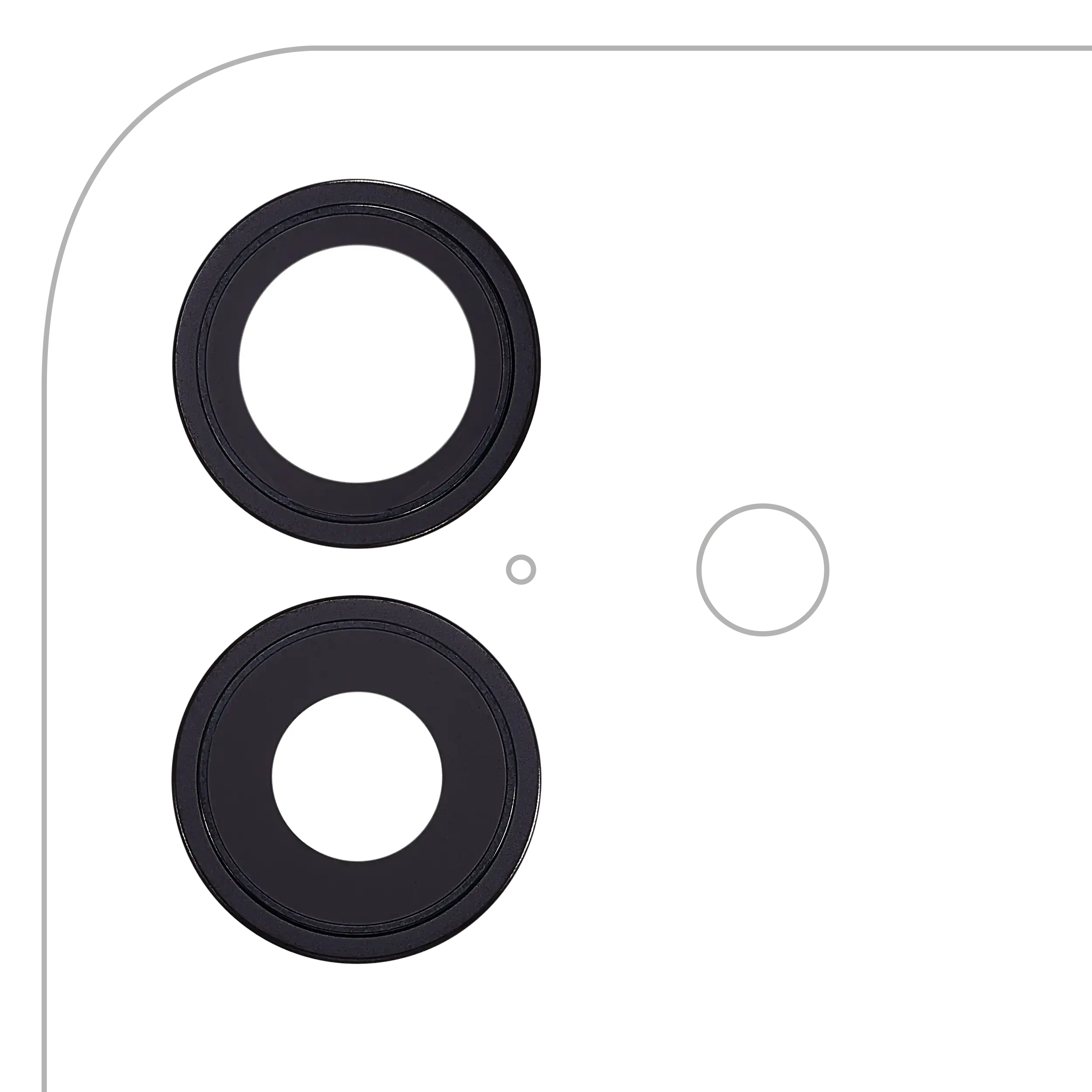 Lente fotocamera posteriore con staffa e Cornice per iPhone 17 (Premium) (Nero)