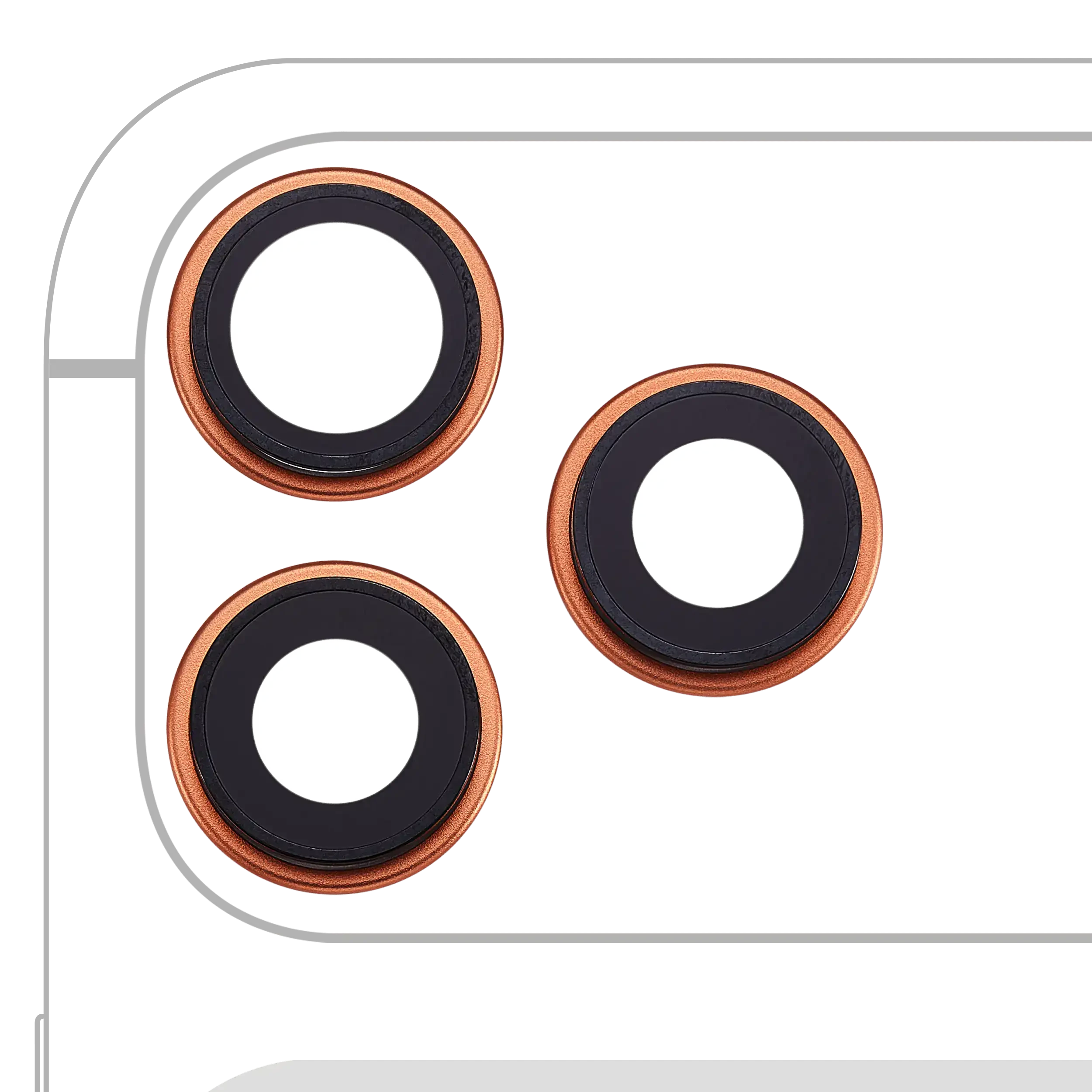 Lente fotocamera posteriore con staffa e Cornice per iPhone 17 Pro/ 17 Pro Max (Premium) (Cosmic Arancione)