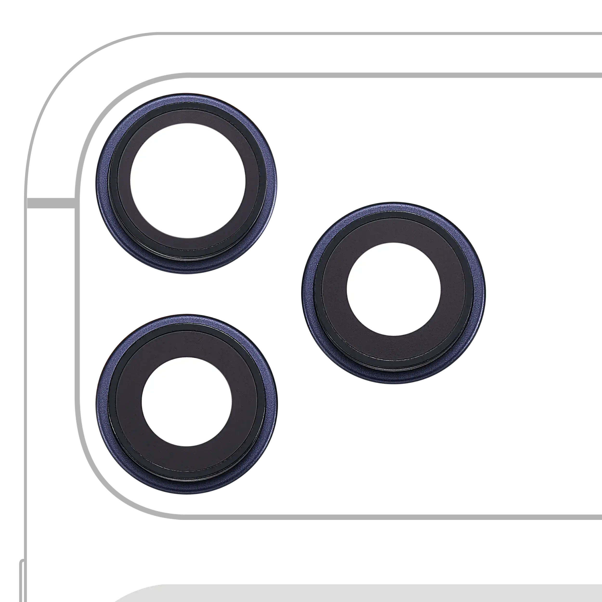 Lente fotocamera posteriore con staffa e Cornice per iPhone 17 Pro/ 17 Pro Max (Premium) (Deep Blu)
