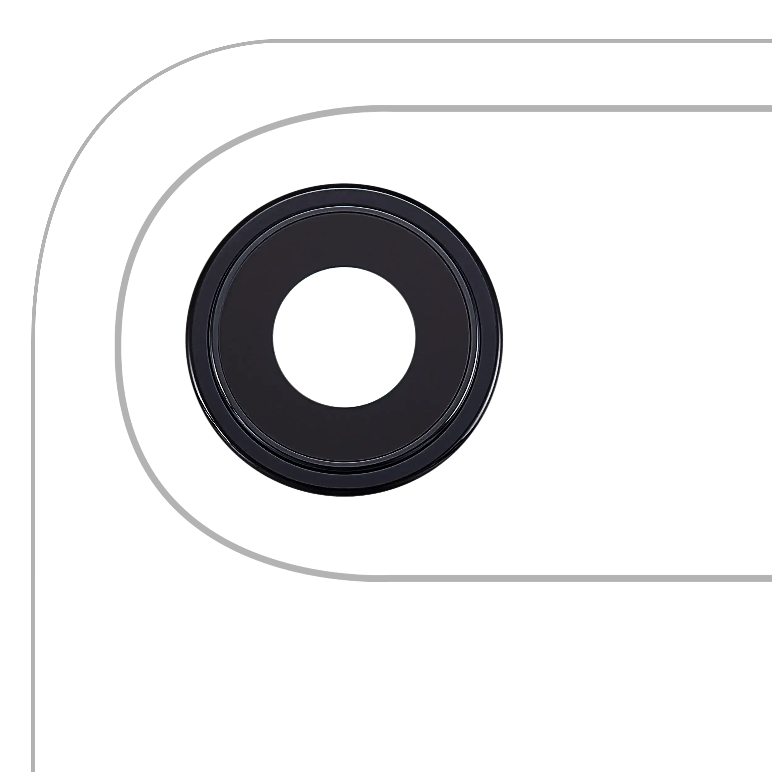 Lente fotocamera posteriore con staffa e Cornice per iPhone Air (Premium) (Nero siderale)