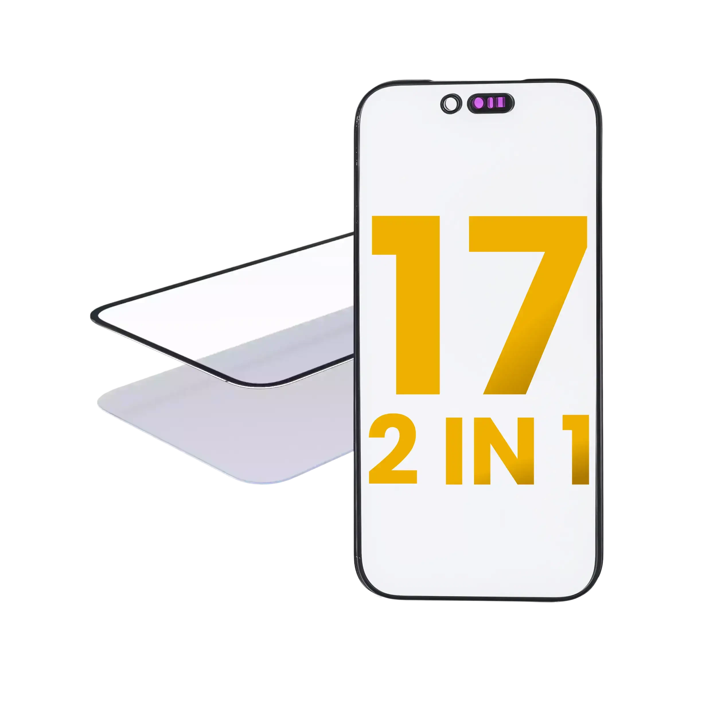 2 in 1 (Vetro frontale + OCA preinstallato) per iPhone 17 (2 pezzi) (OCA Master)
