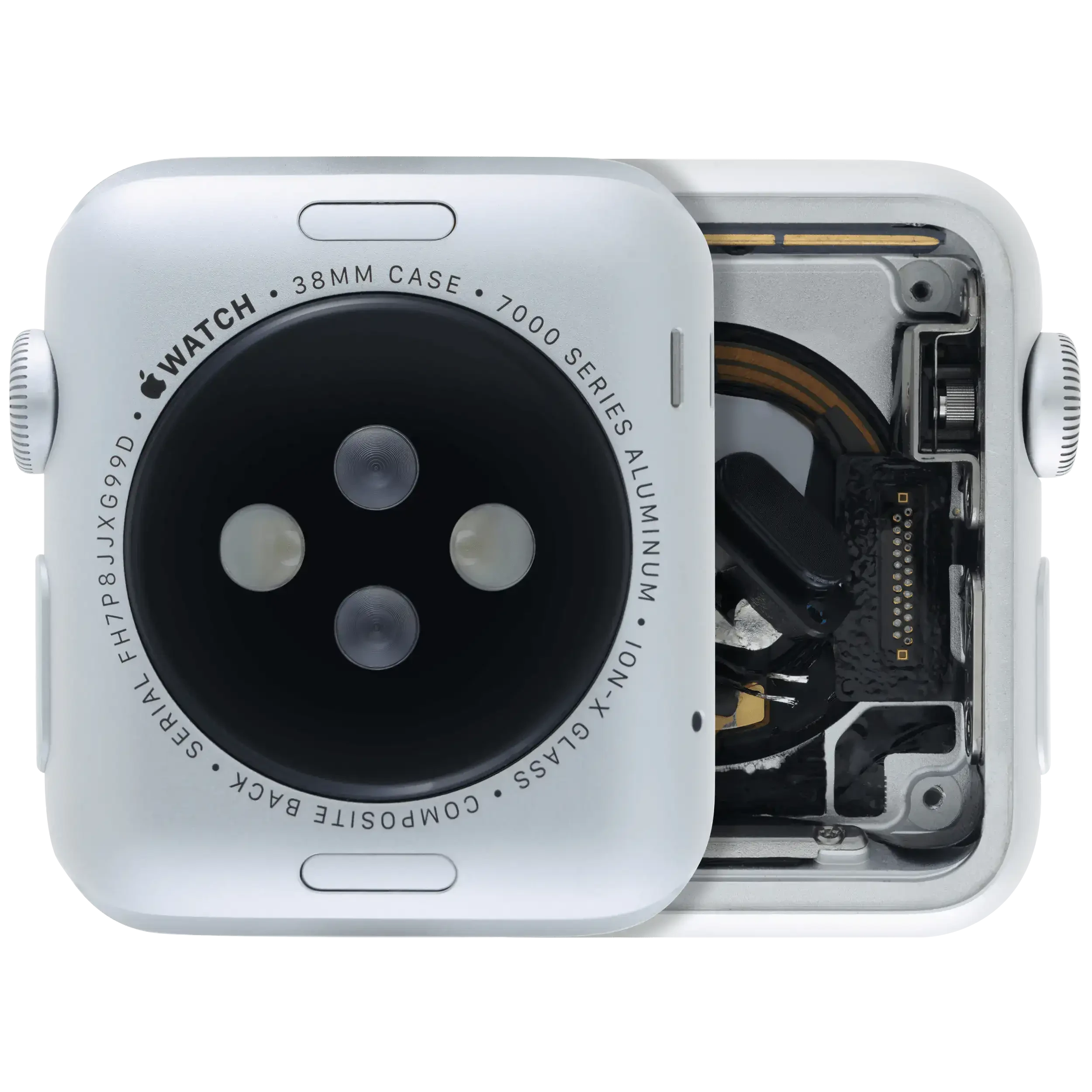 Scocca completa compatibile per Watch Series 1 (38MM) (Used Service Pack Pull: grado A) (Cellular Version) (Aluminum / Argento)