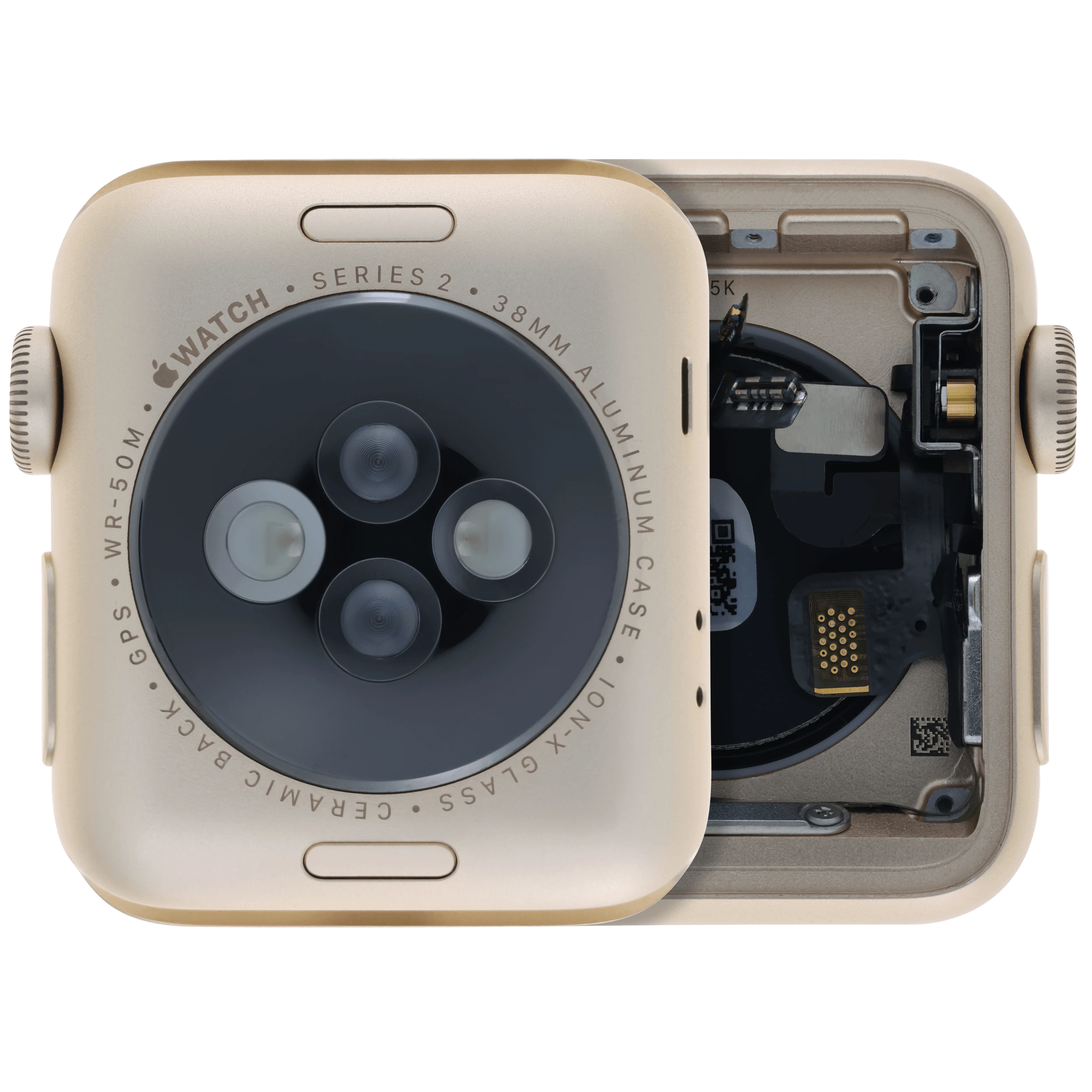Scocca completa compatibile per Watch Series 2 (38MM) (Used Service Pack Pull: grado A) (Cellular Version) (Aluminum / Oro)