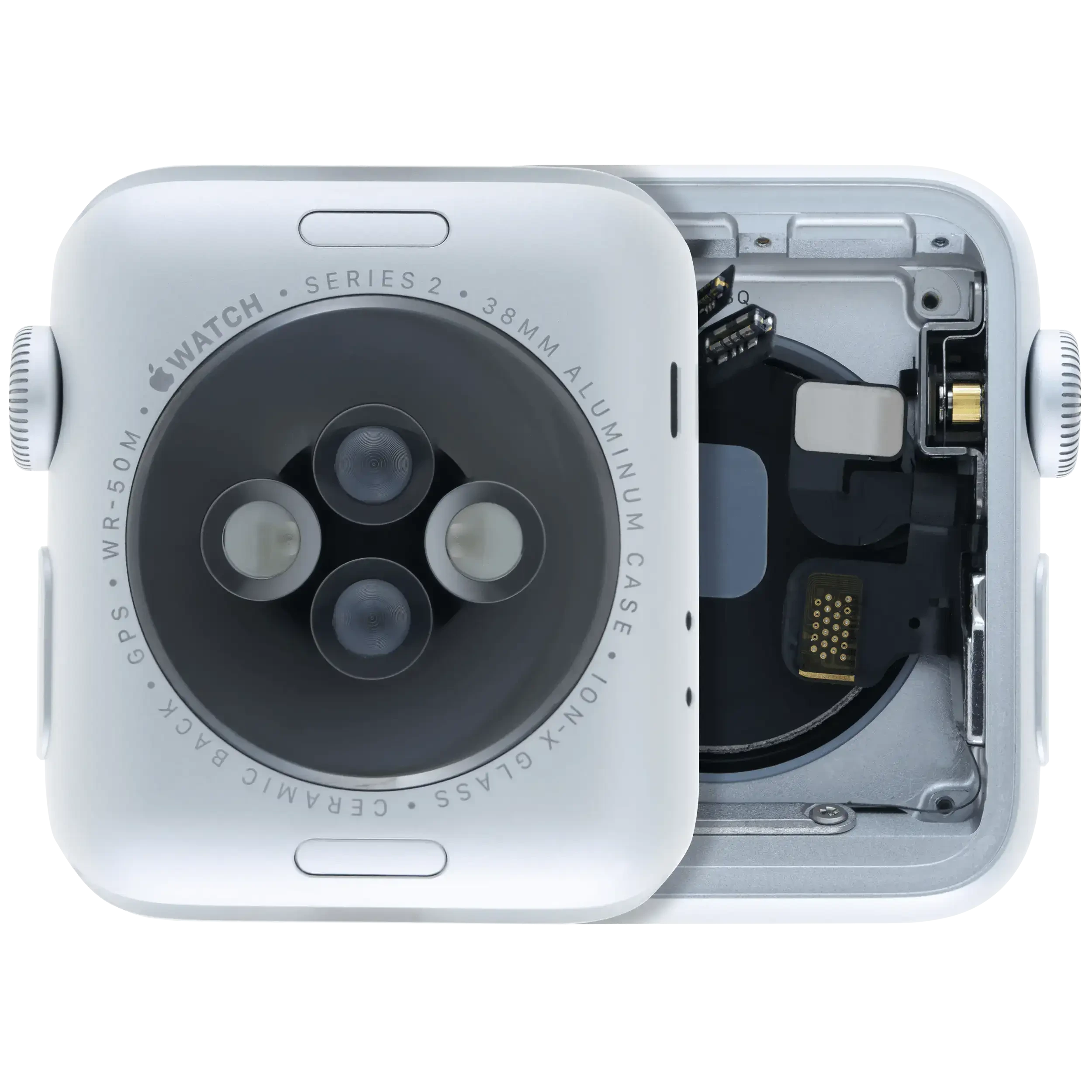 Scocca completa compatibile per Watch Series 2 (38MM) (Used Service Pack Pull: grado A) (Cellular Version) (Aluminum / Argento)