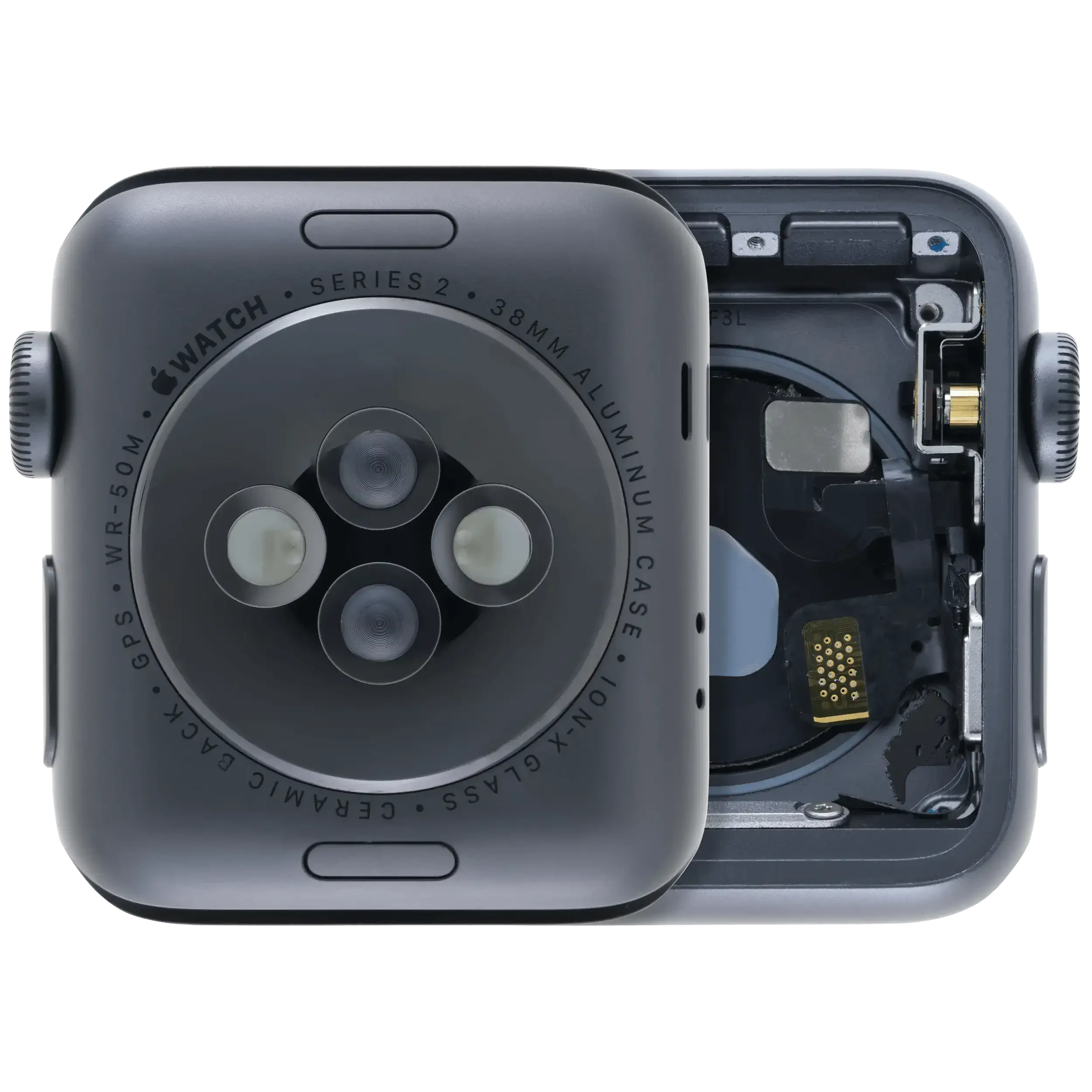 Scocca completa compatibile per Watch Series 2 (38MM) (Used Service Pack Pull: grado A) (Cellular Version) (Aluminum / Nero siderale)