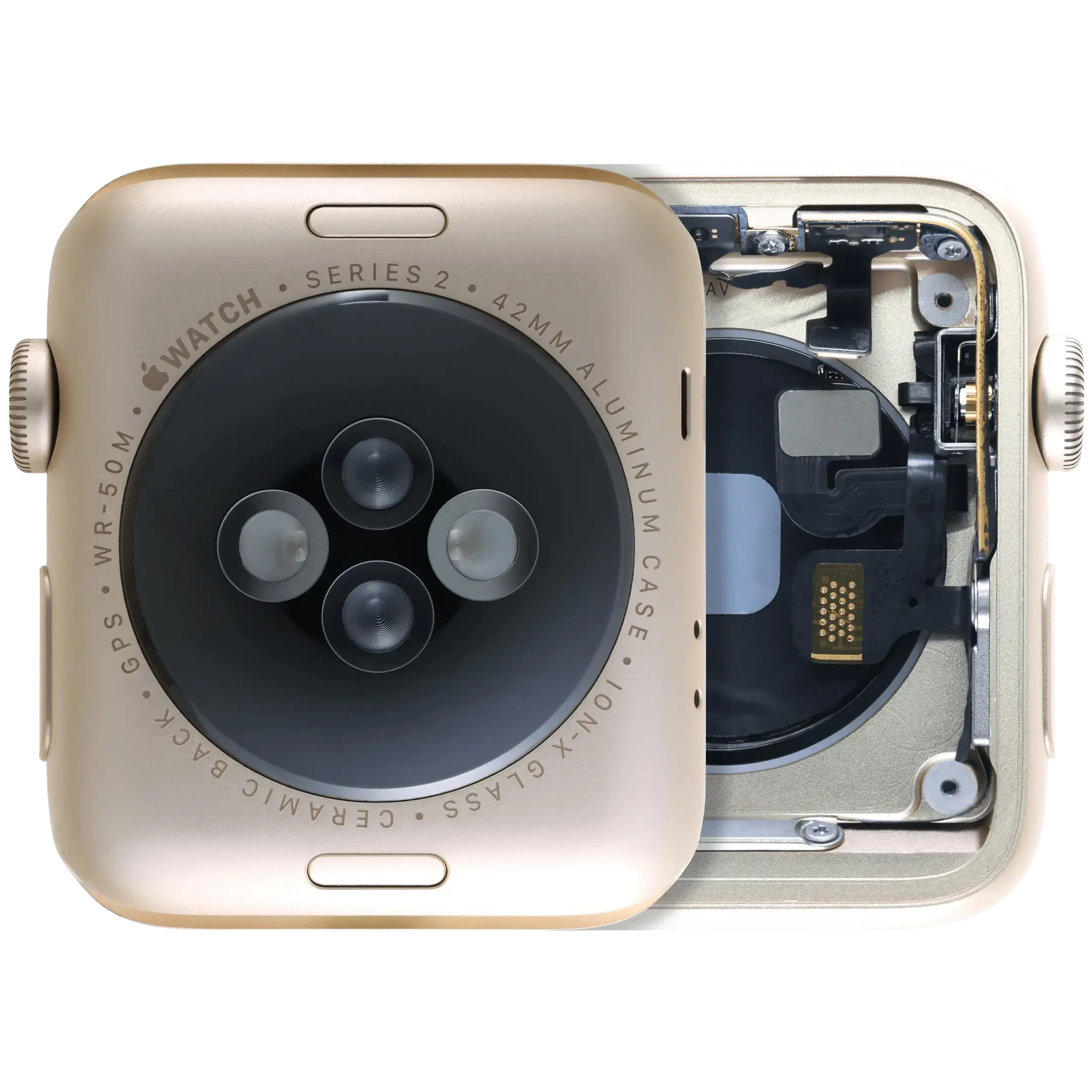 Scocca completa compatibile per Watch Series 2 (42MM) (Used Service Pack Pull: grado A) (Cellular Version) (Aluminum / Oro)