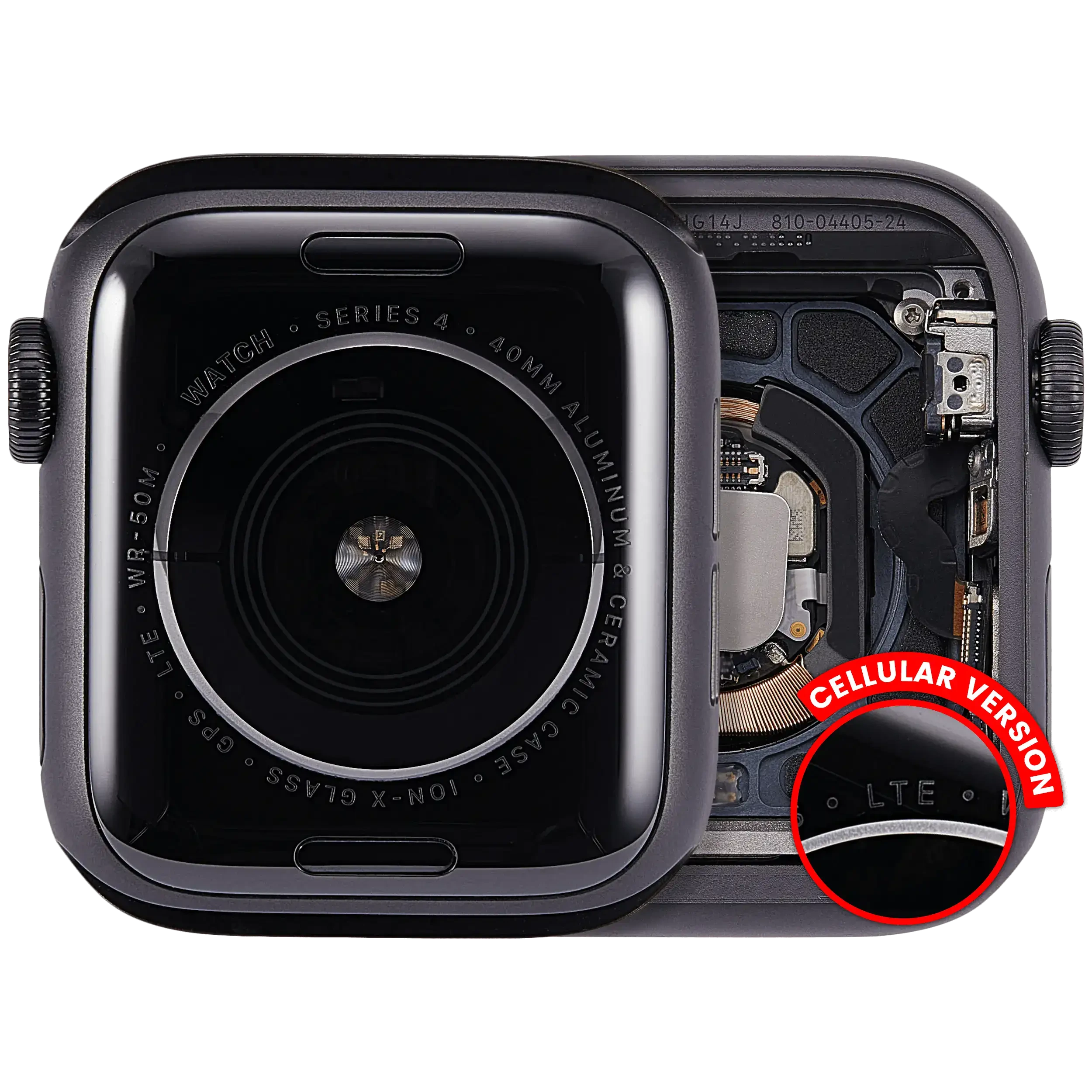 Scocca completa compatibile per Watch Series 4 (40MM) (Used Service Pack Pull: grado A) (Cellular Version) (Aluminum / Nero siderale)