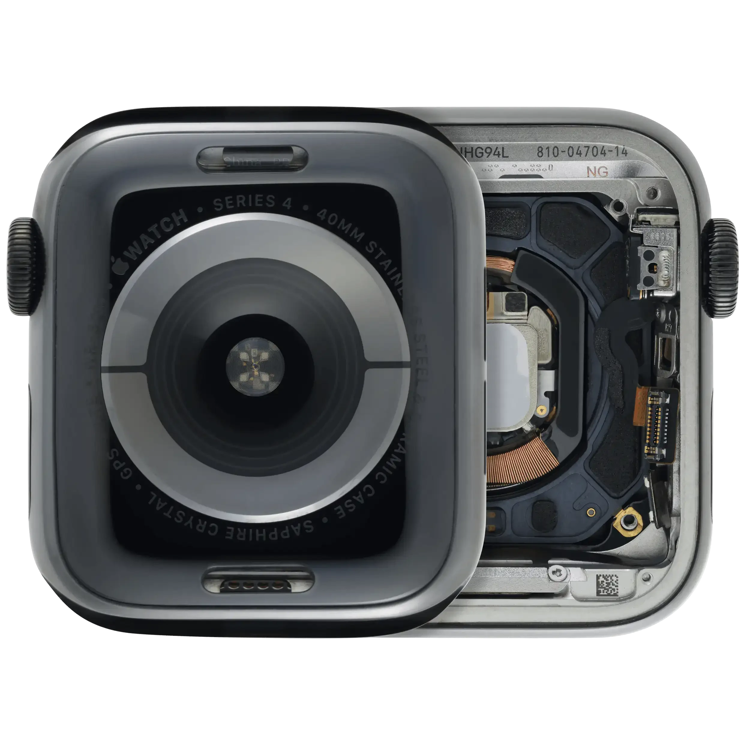 Scocca completa compatibile per Watch Series 4 (40MM) (Used Service Pack Pull: grado A) (Stainless / Nero siderale)