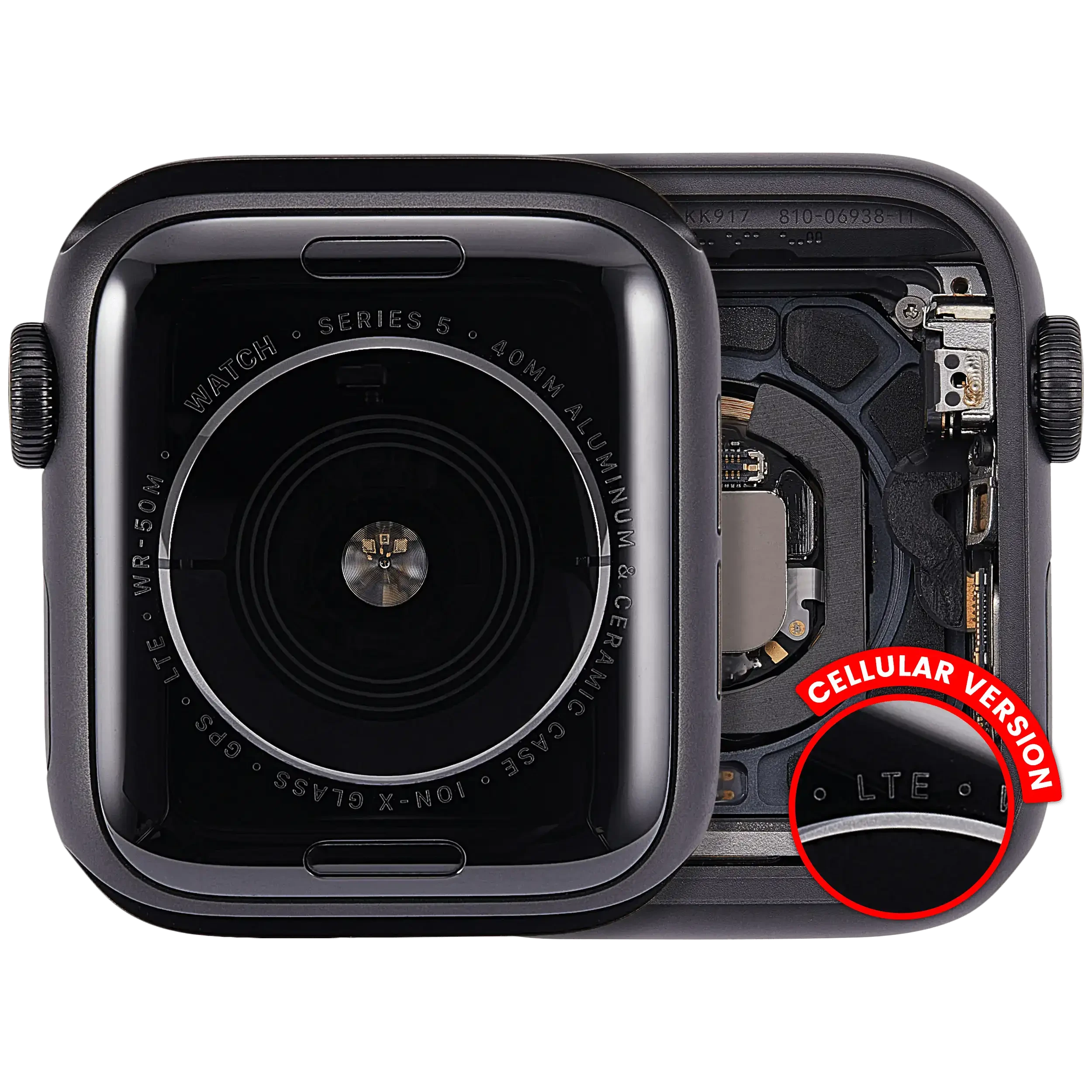 Scocca completa compatibile per Watch Series 5 (40MM) (Used Service Pack Pull: grado A) (Cellular Version) (Aluminum / Nero siderale)