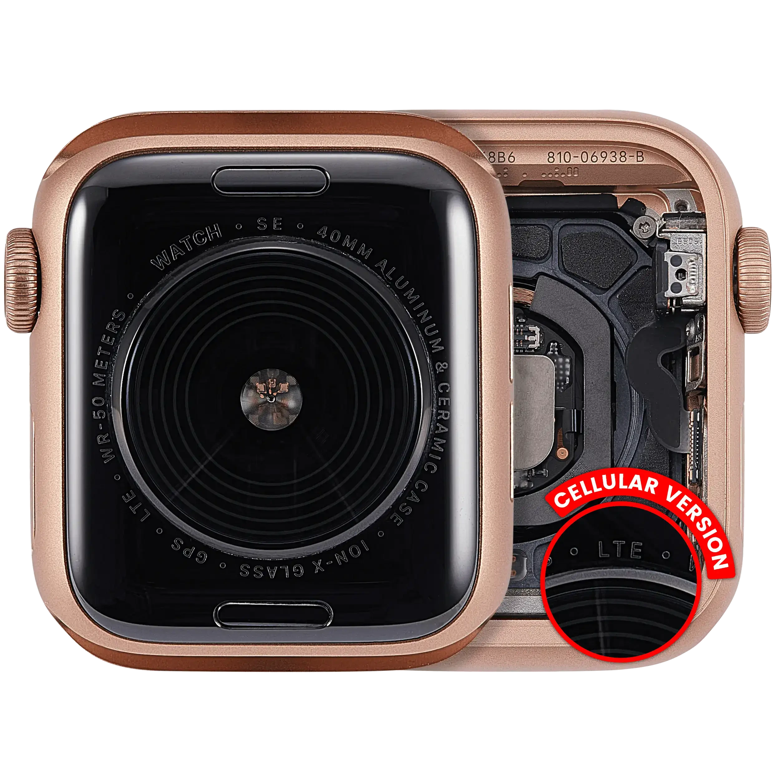 Scocca completa compatibile per Watch Series SE 1st (40MM) (Used Service Pack Pull: grado A) (Cellular Version) (Aluminum / Oro)