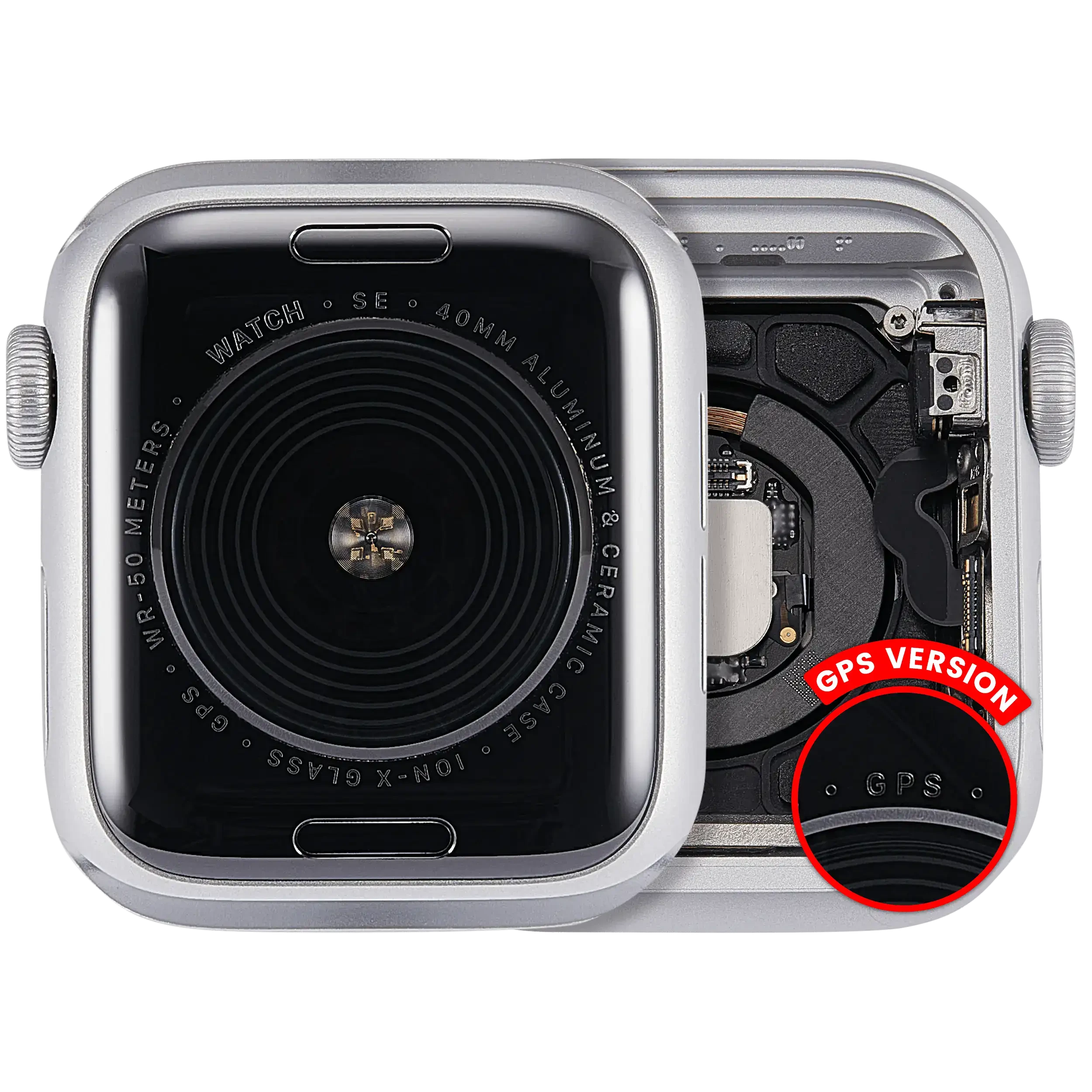 Scocca completa compatibile per Watch Series SE 1st (40MM) (Used Service Pack Pull: grado A) (GPS Version) (Aluminum / Argento)