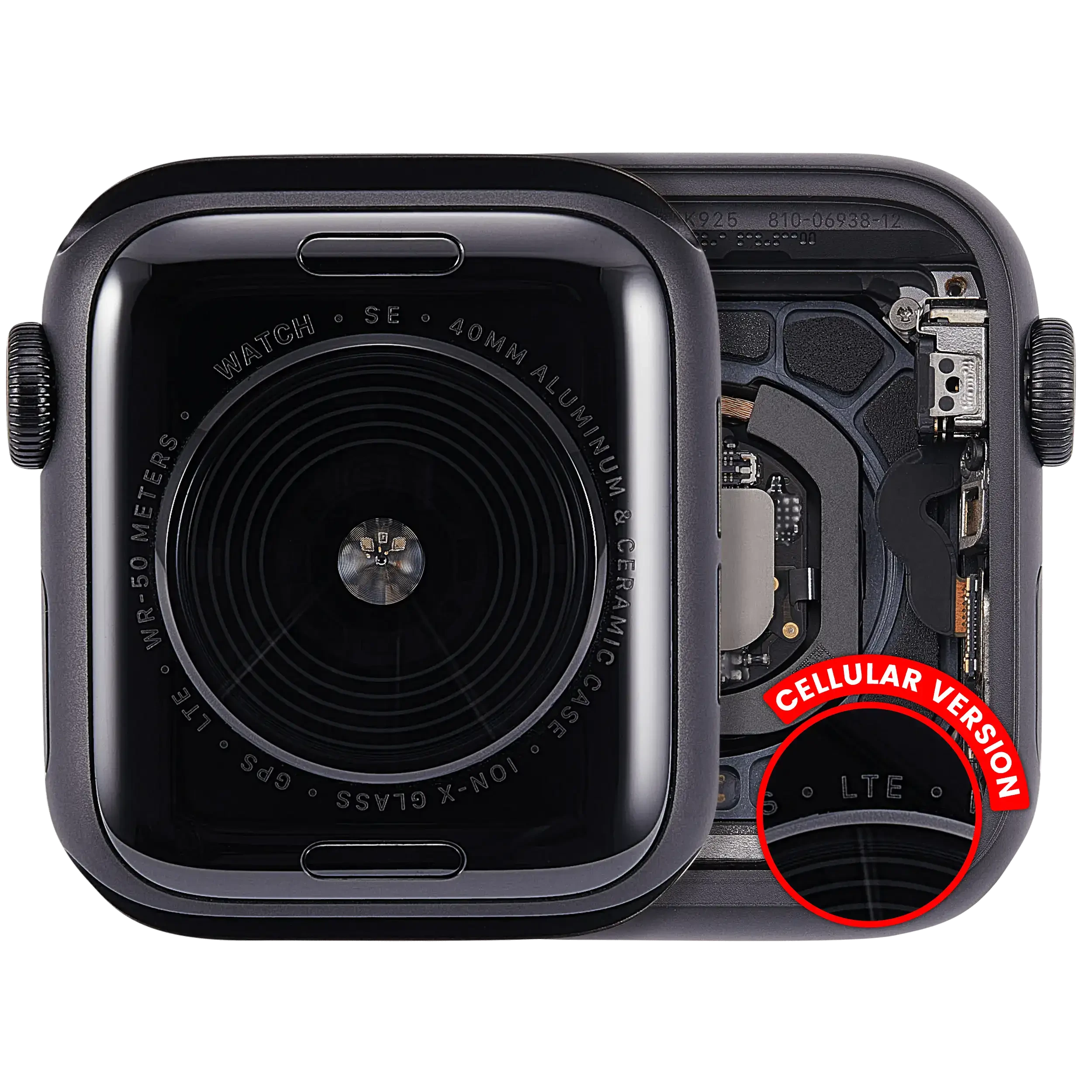 Scocca completa compatibile per Watch Series SE 1st (40MM) (Used Service Pack Pull: grado A) (Cellular Version) (Aluminum / Nero siderale)
