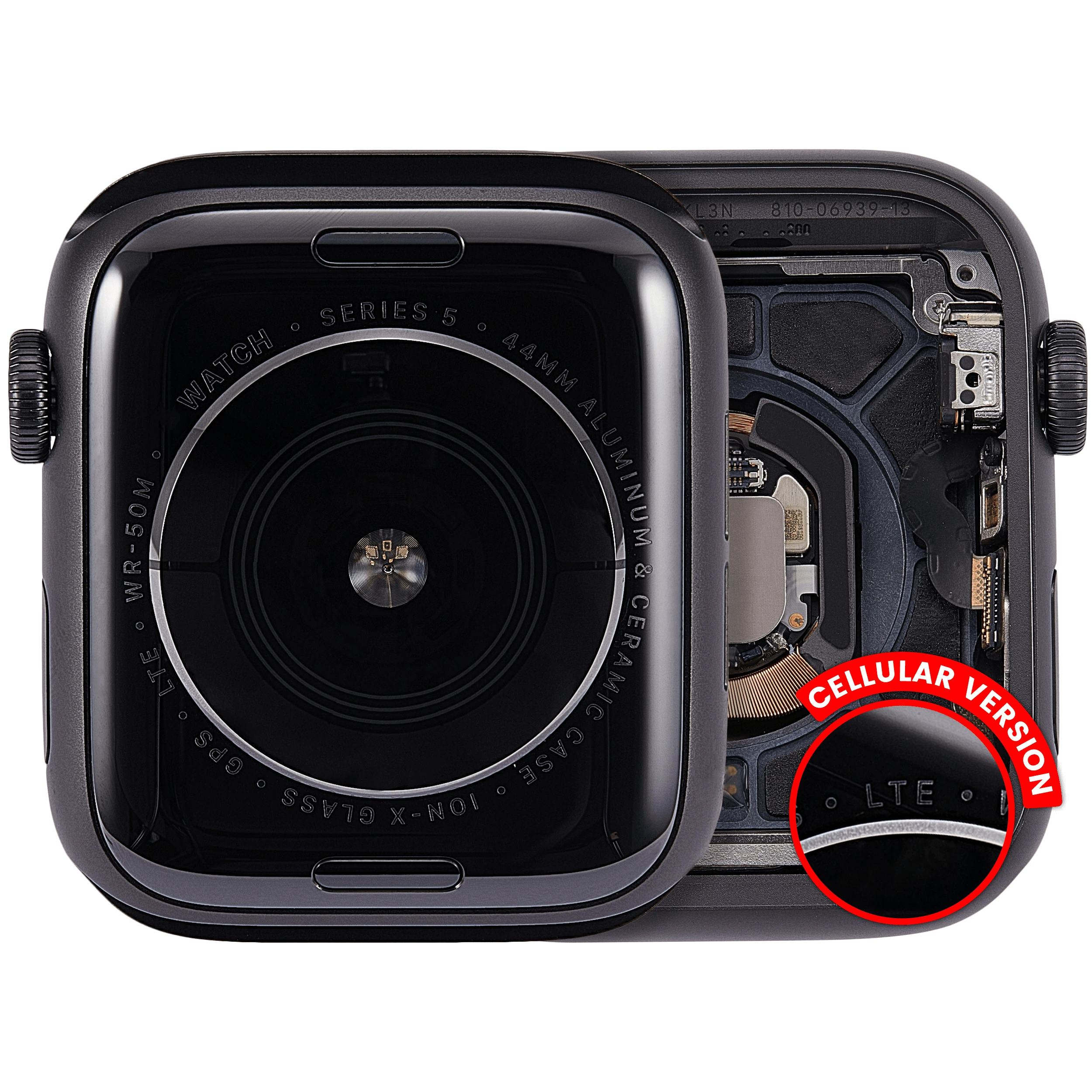 Scocca completa compatibile per Watch Series 5 (44MM) (Used Service Pack Pull: grado A) (Cellular Version) (Aluminum / Nero siderale)