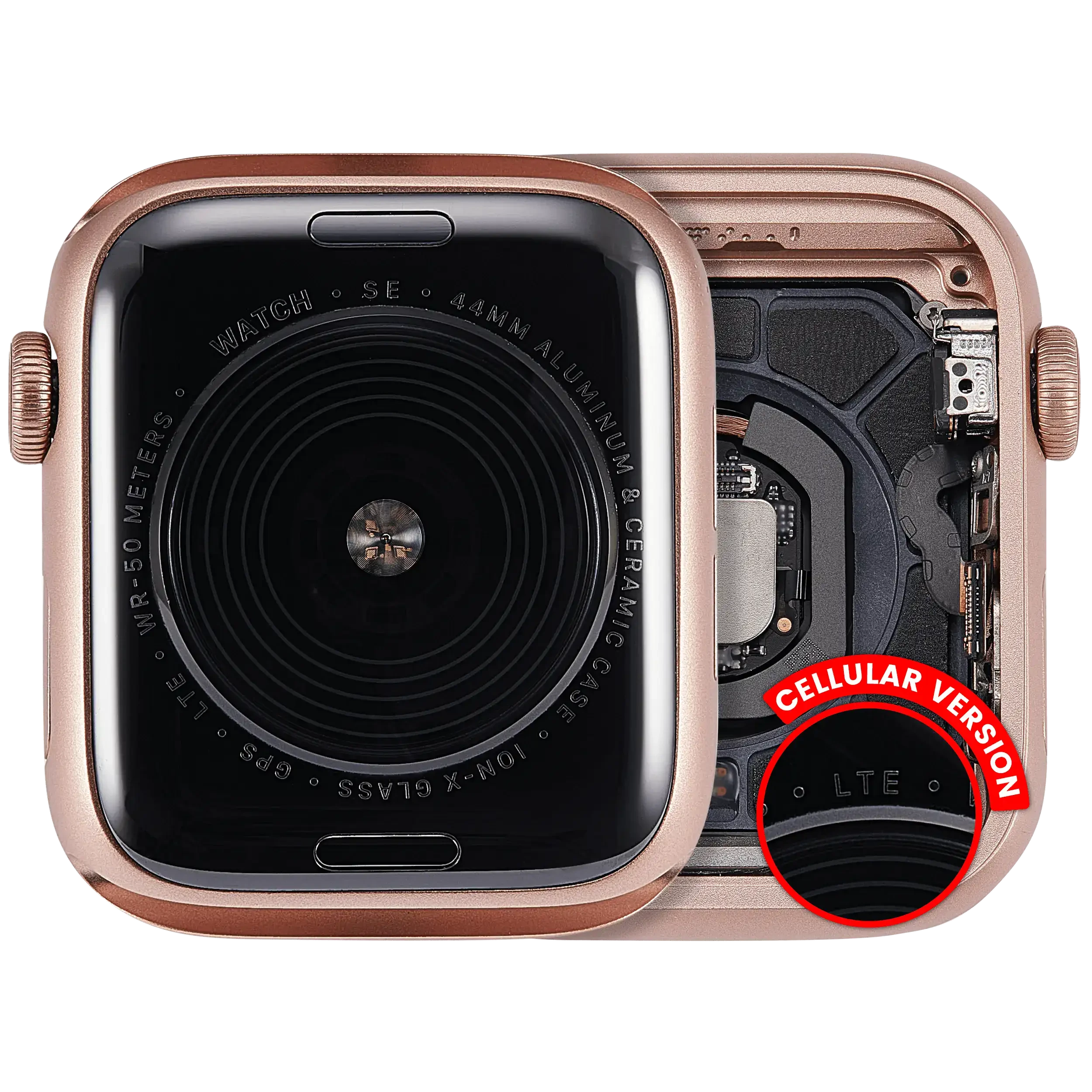 Scocca completa compatibile per Watch Series SE 1st (44MM) (Used Service Pack Pull: grado A) (Cellular Version) (Aluminum / Oro)