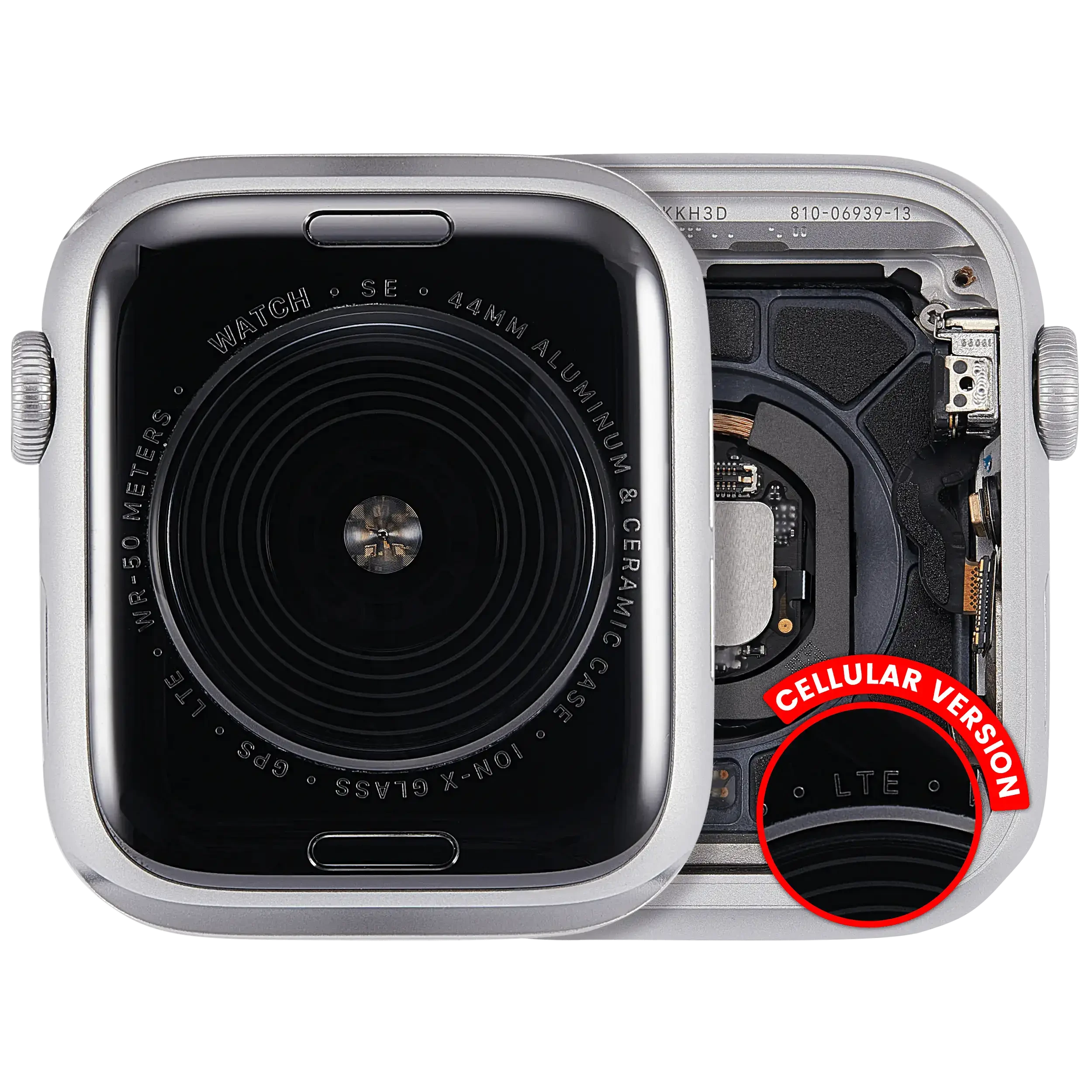 Scocca completa compatibile per Watch Series SE 1st (44MM) (Used Service Pack Pull: grado A) (Cellular Version) (Aluminum / Argento)