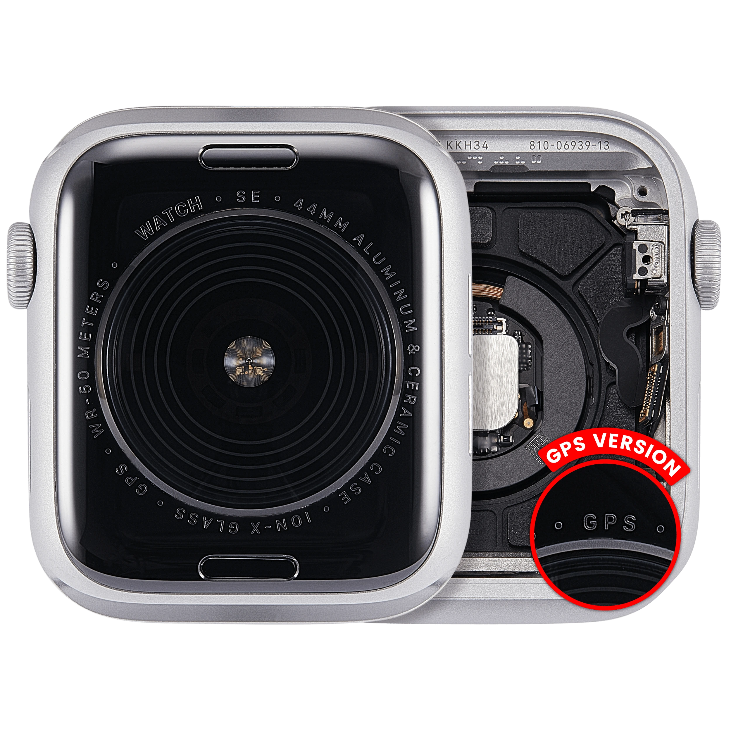 Scocca completa compatibile per Watch Series SE 1st (44MM) (Used Service Pack Pull: grado A) (GPS Version) (Aluminum / Argento)