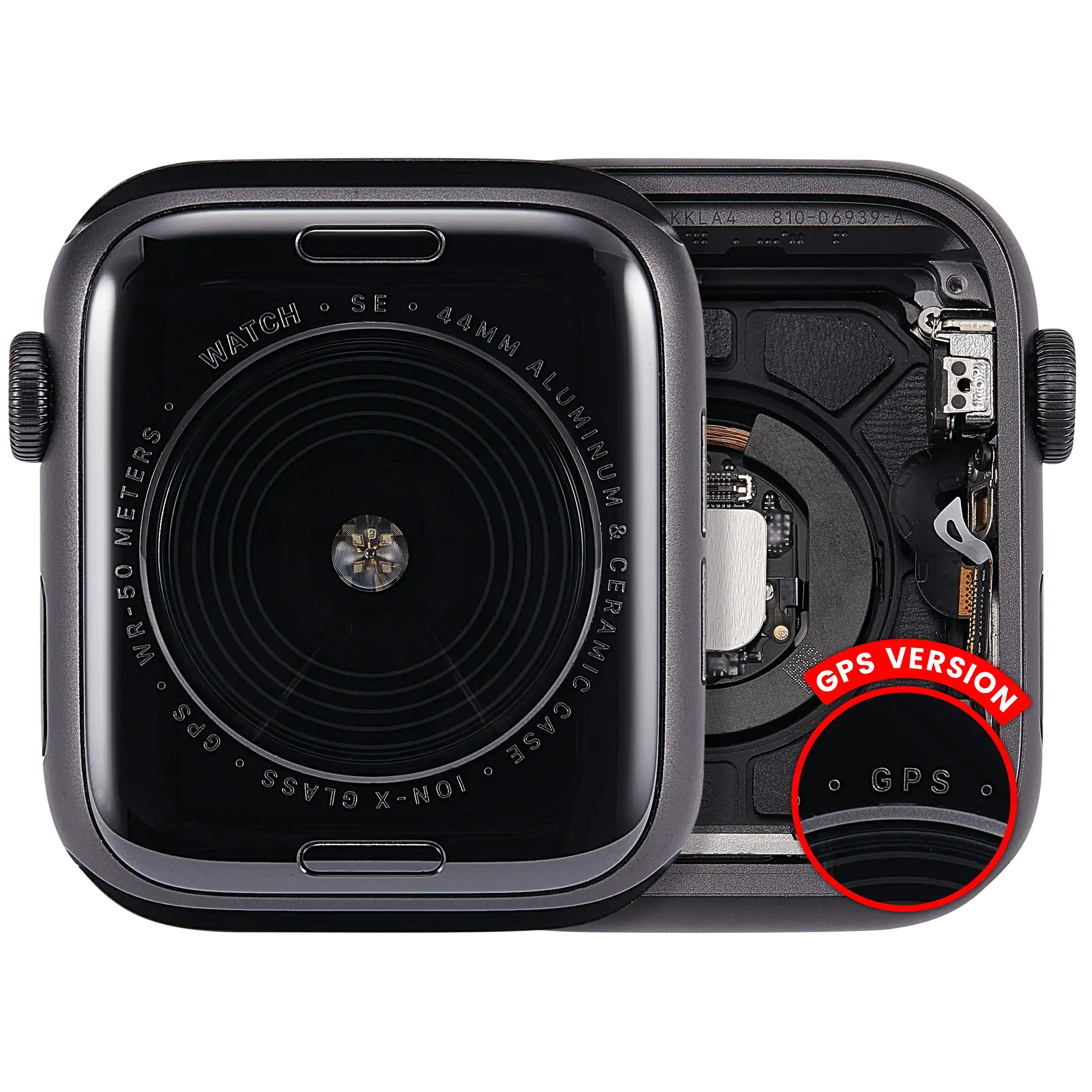 Scocca completa compatibile per Watch Series SE 1st (44MM) (Used Service Pack Pull: grado A) (GPS Version) (Aluminum / Nero siderale)