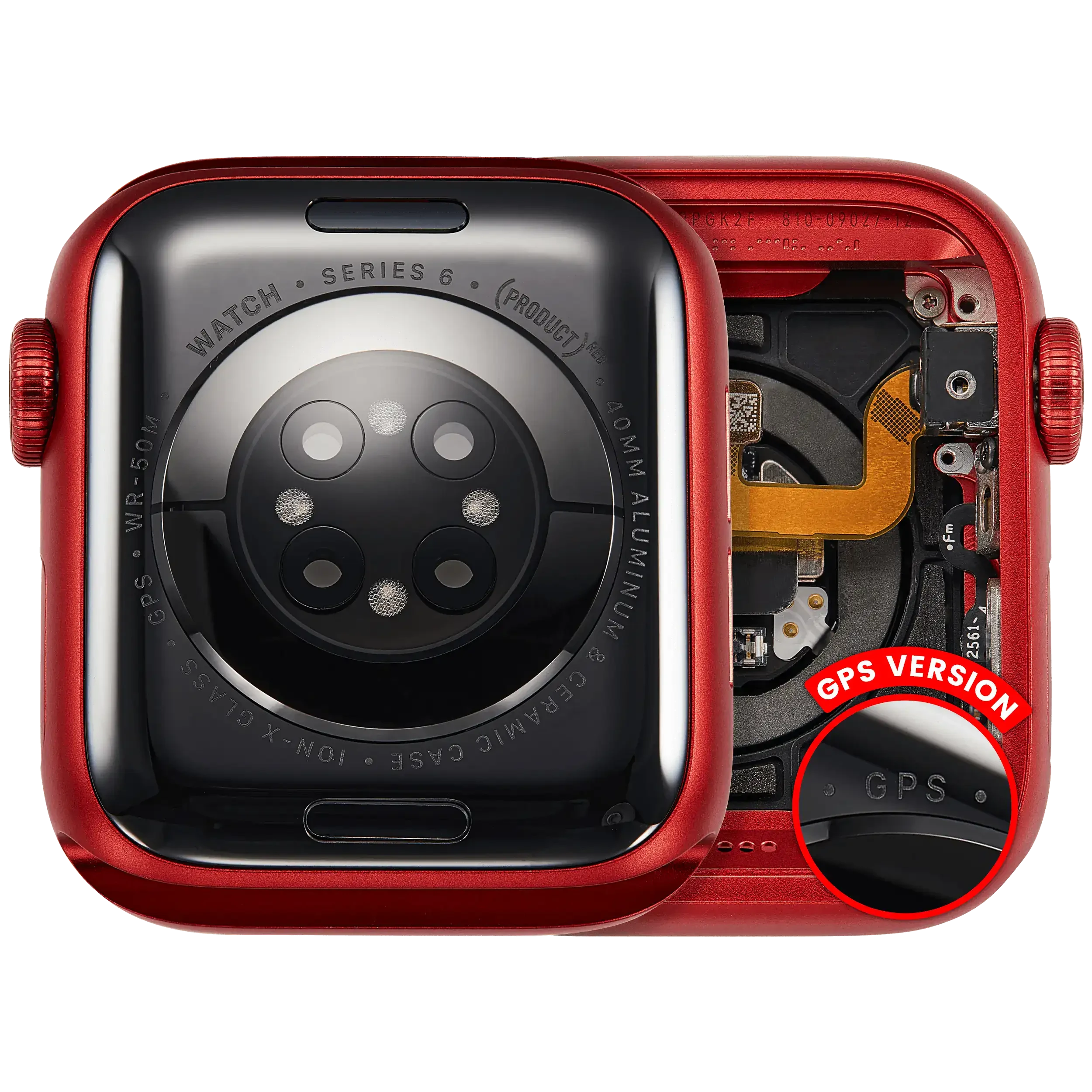 Scocca completa compatibile per Watch Series 6 (40MM) (Used Service Pack Pull: grado A) (GPS Version) (Aluminum / Rosso)