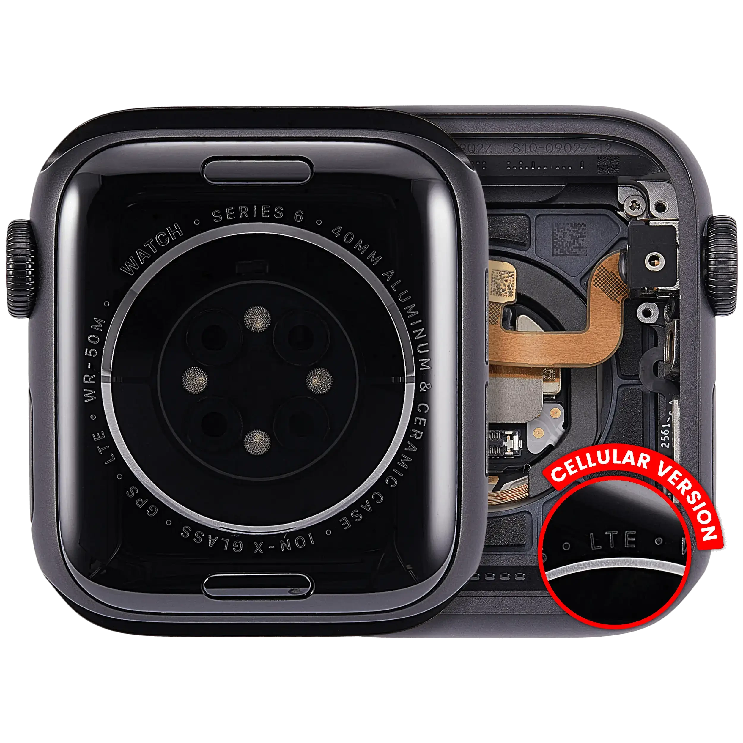 Scocca completa compatibile per Watch Series 6 (40MM) (Used Service Pack Pull: grado A) (Cellular Version) (Aluminum / Nero siderale)