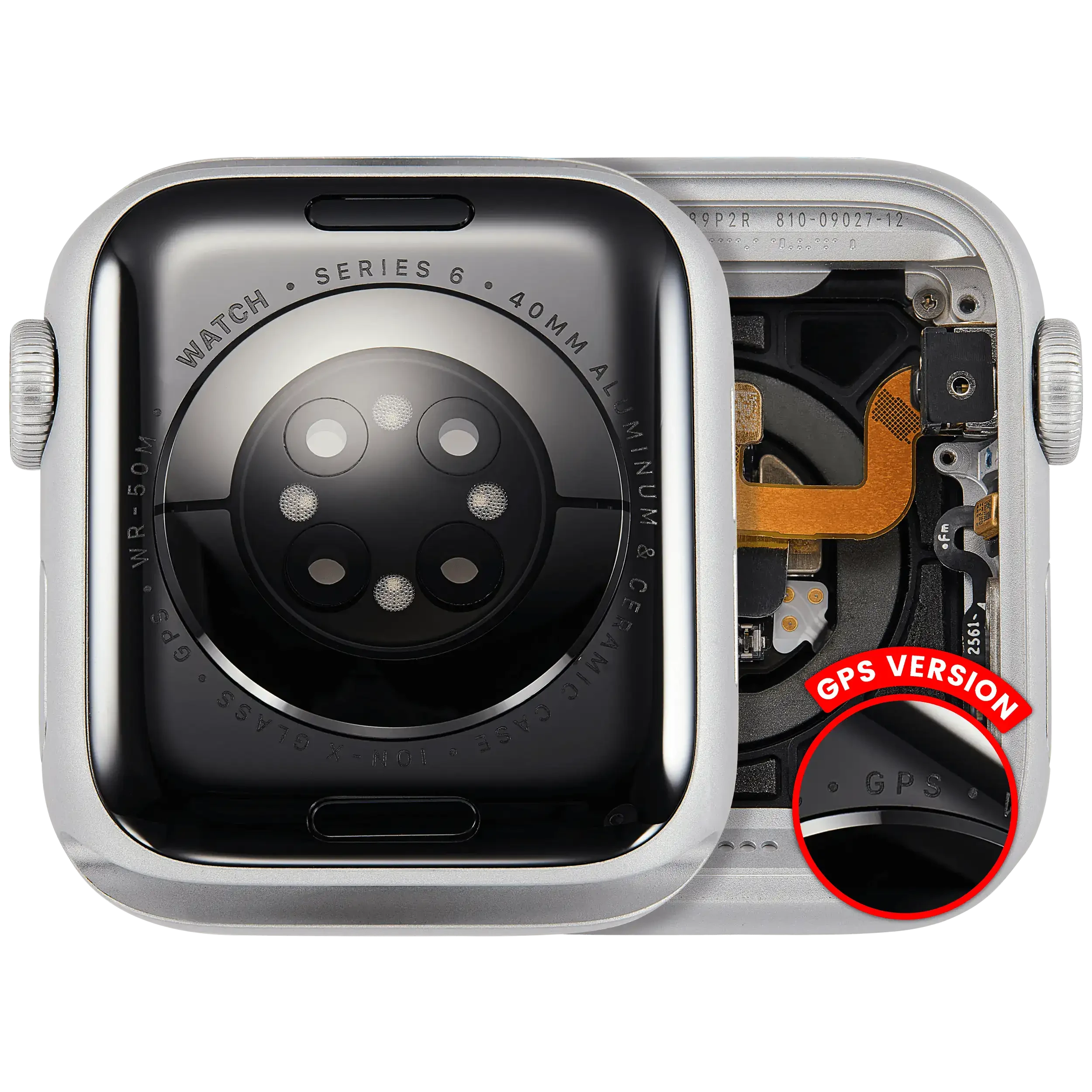Scocca completa compatibile per Watch Series 6 (40MM) (Used Service Pack Pull: grado A) (GPS Version) (Aluminum / Argento)