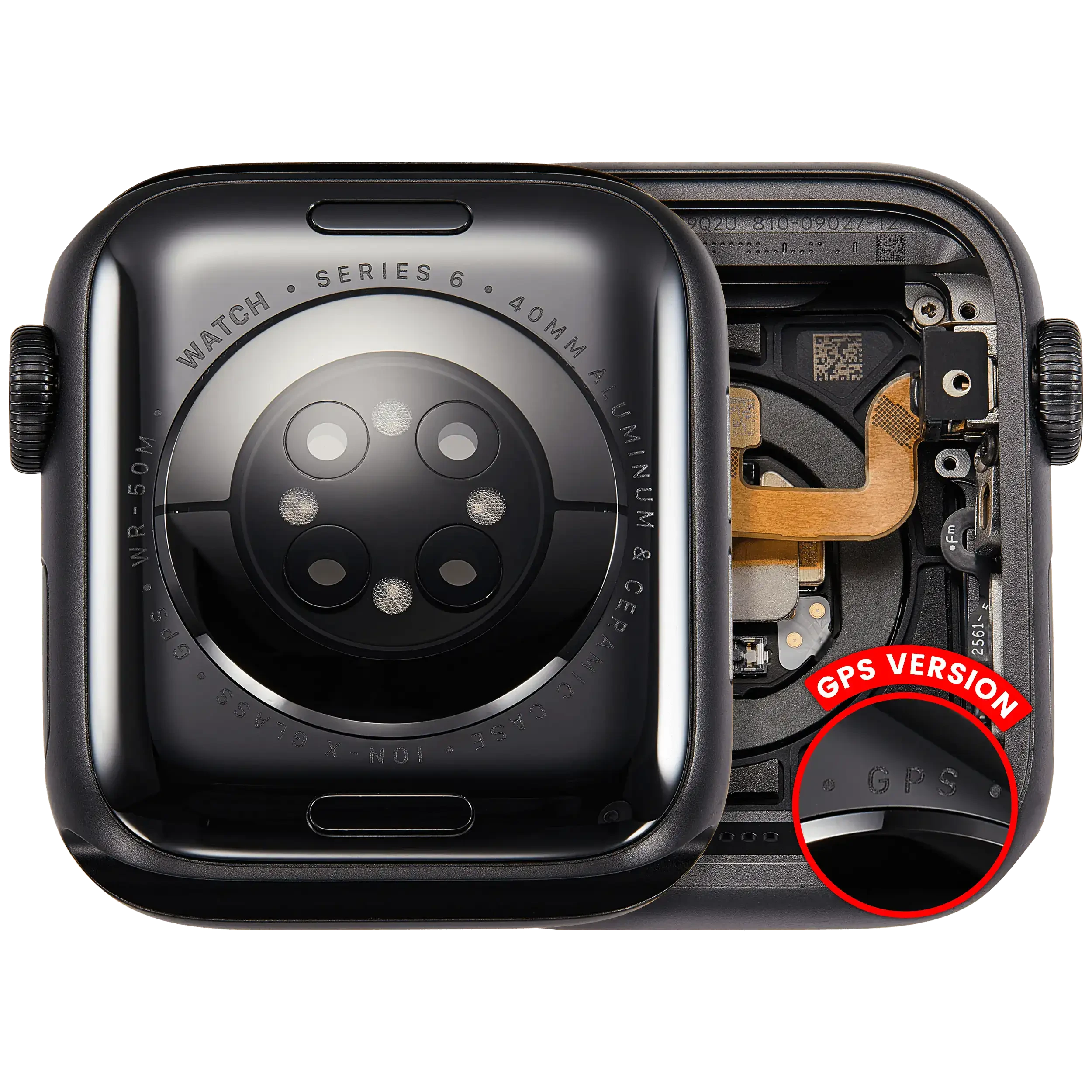 Scocca completa compatibile per Watch Series 6 (40MM) (Used Service Pack Pull: grado A) (GPS Version) (Aluminum / Nero siderale)