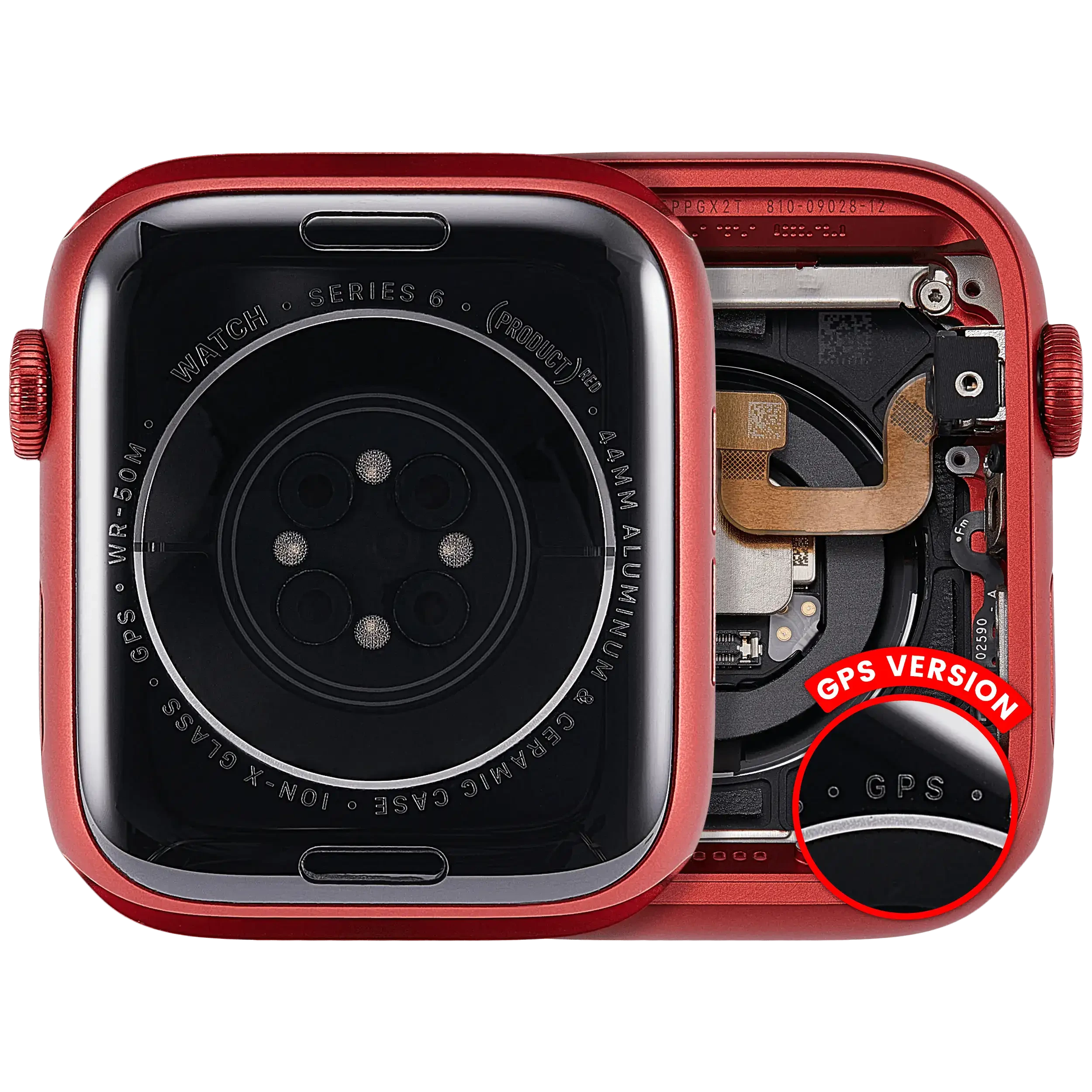 Scocca completa compatibile per Watch Series 6 (44MM) (Used Service Pack Pull: grado A) (GPS Version) (Aluminum / Rosso)
