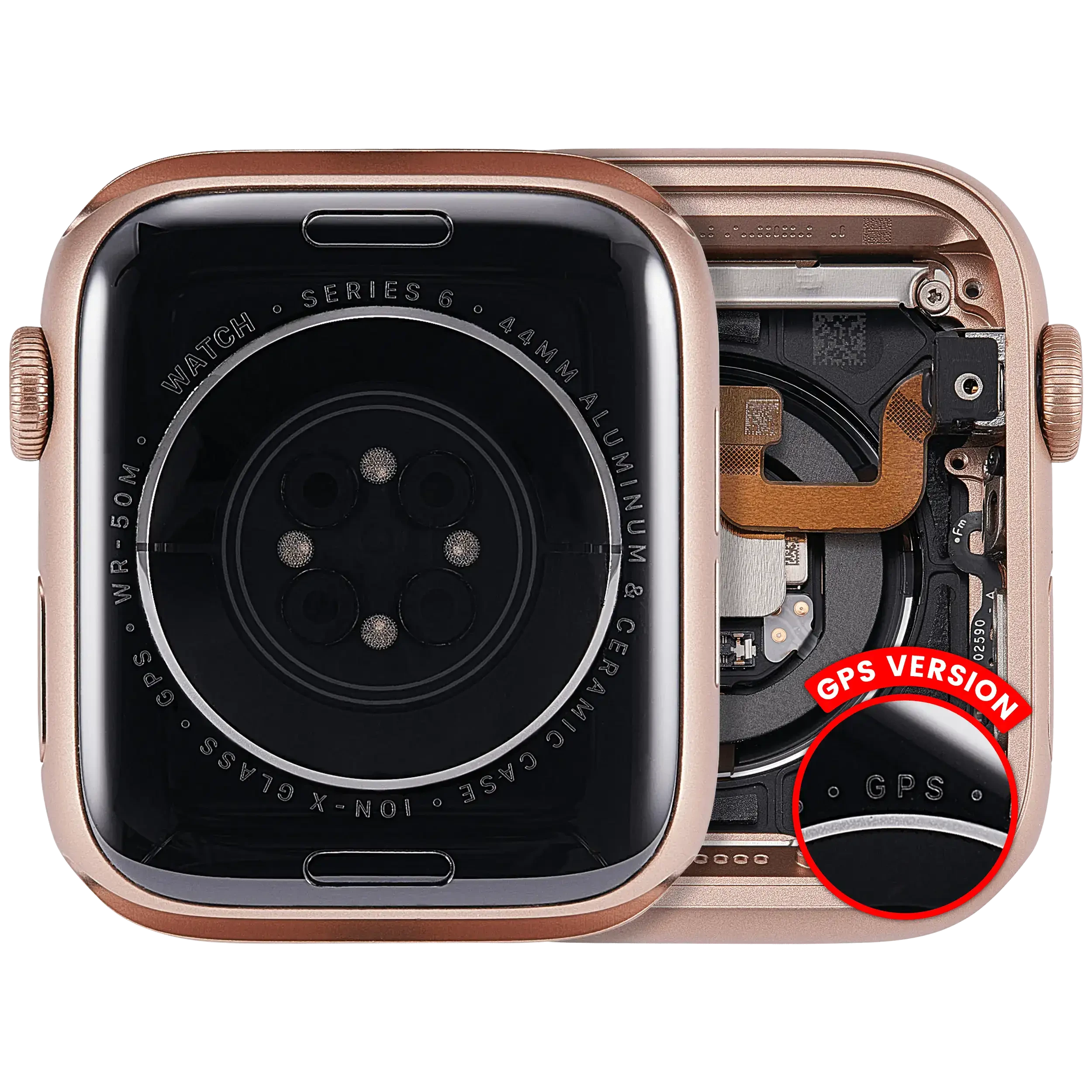Scocca completa compatibile per Watch Series 6 (44MM) (Used Service Pack Pull: grado A) (GPS Version) (Aluminum / Oro rosa)