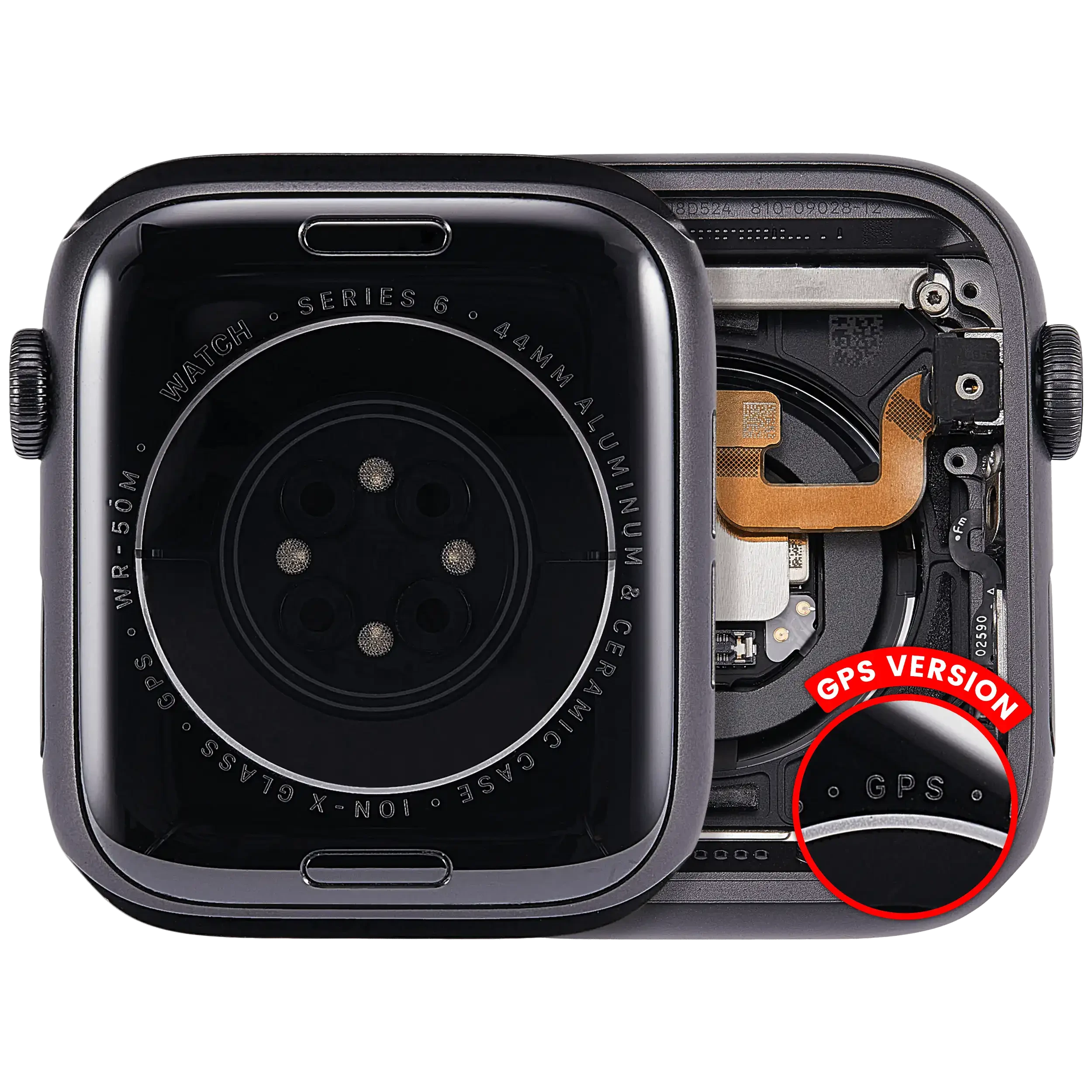 Scocca completa compatibile per Watch Series 6 (44MM) (Used Service Pack Pull: grado A) (GPS Version) (Aluminum / Nero siderale)