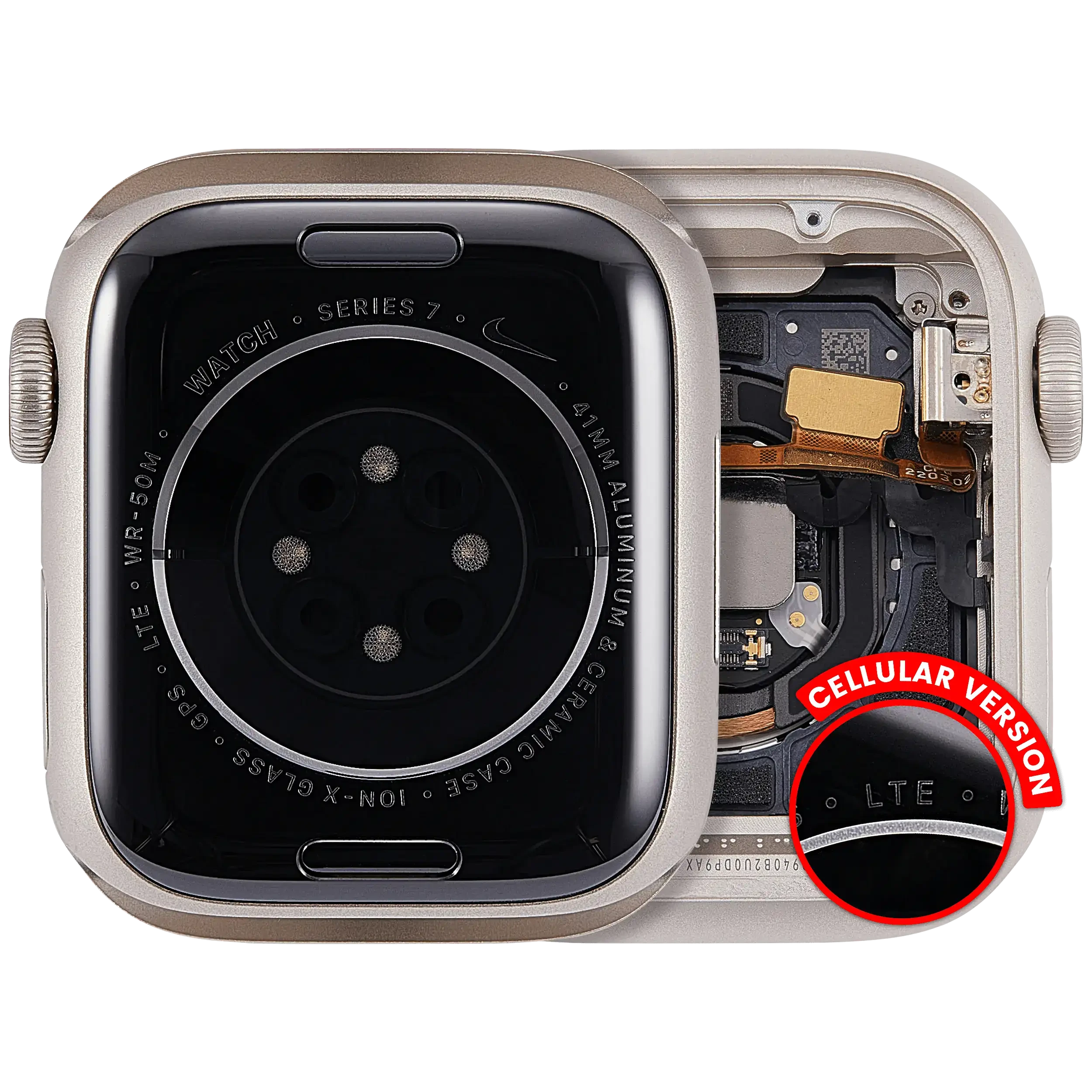 Scocca completa compatibile per Watch Series 7 (41MM) (Used Service Pack Pull: grado A) (Cellular Version) (Aluminum / Galassia)