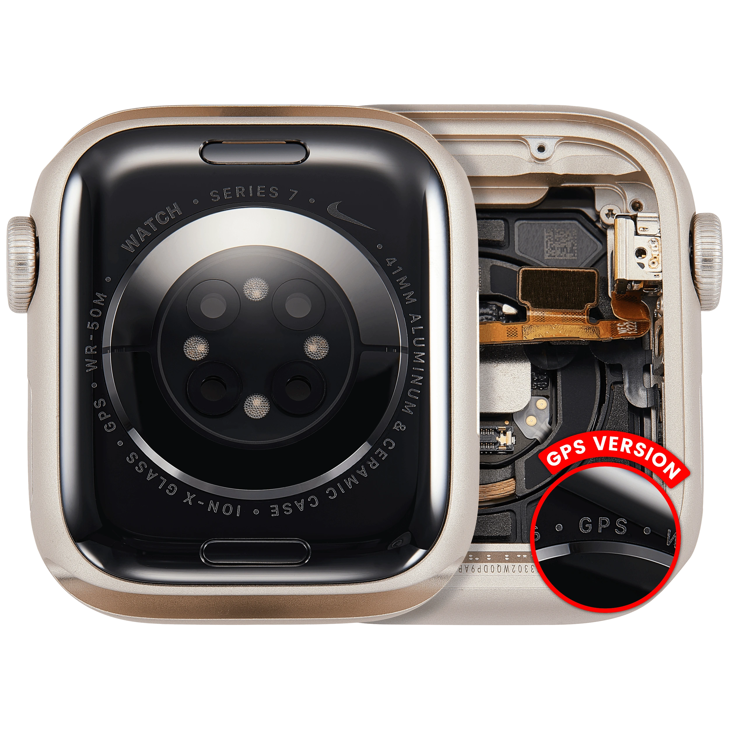 Scocca completa compatibile per Watch Series 7 (41MM) (Used Service Pack Pull: grado A) (GPS Version) (Aluminum / Galassia)
