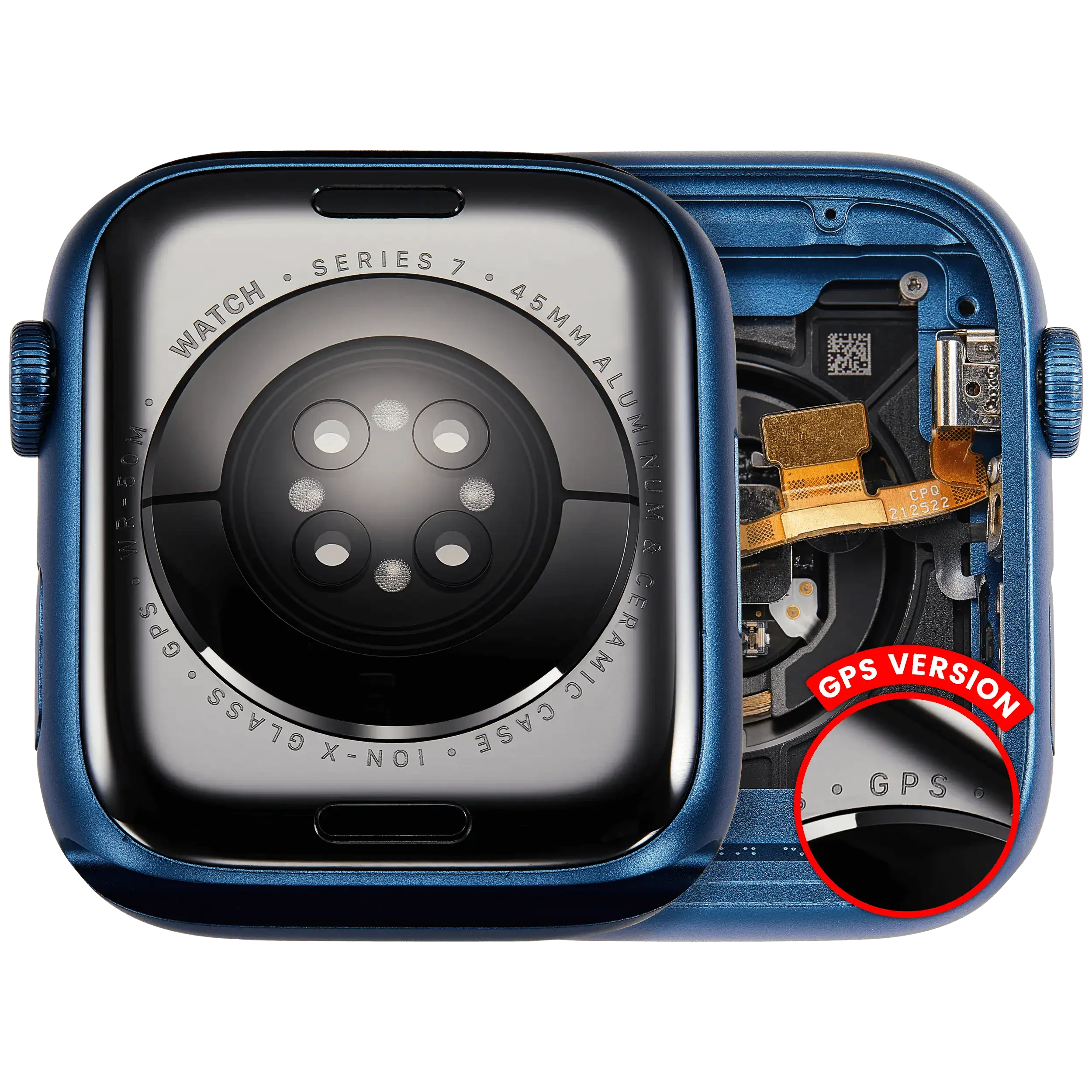 Scocca completa compatibile per Watch Series 7 (45MM) (Used Service Pack Pull: grado A) (GPS Version) (Aluminum / Blu)