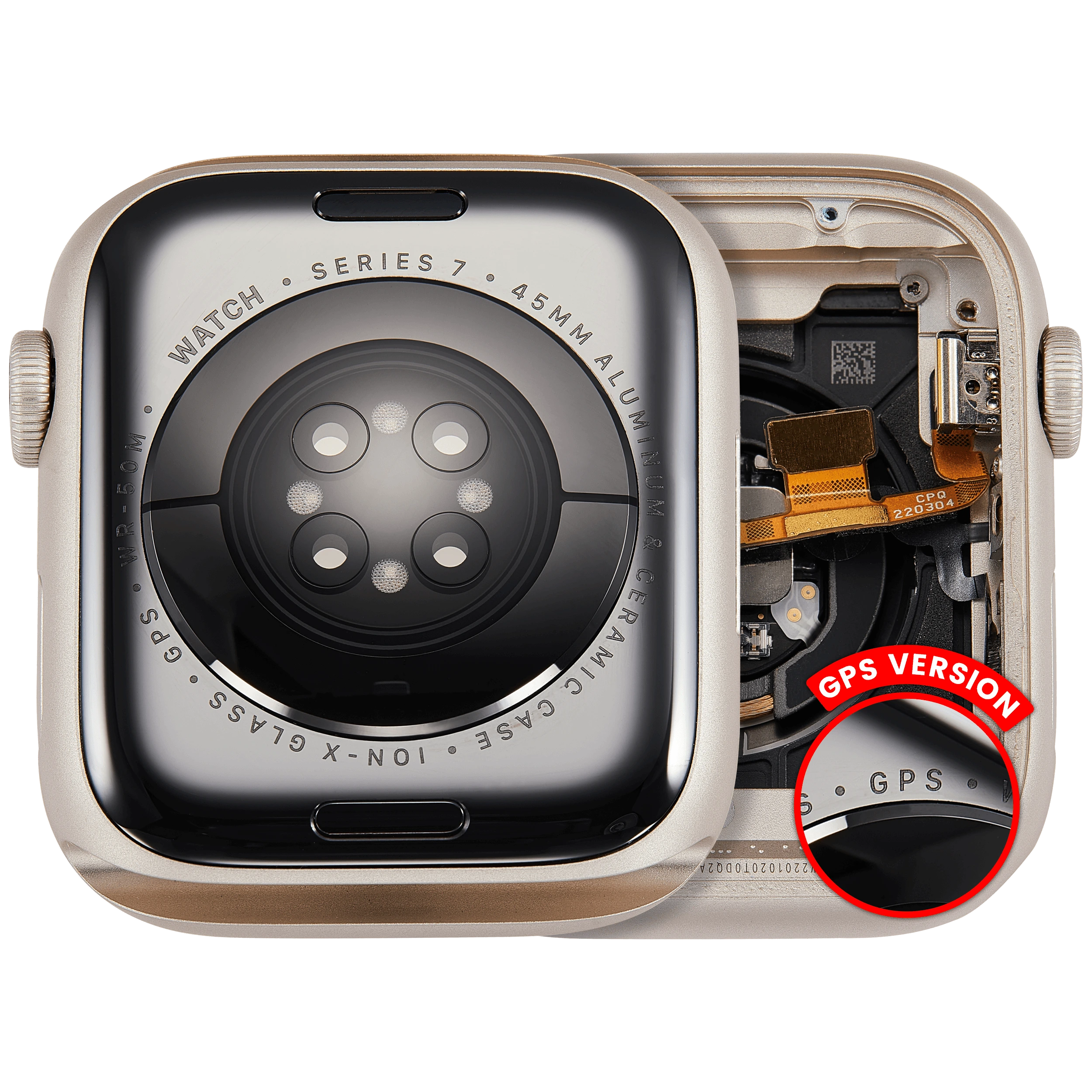 Scocca completa compatibile per Watch Series 7 (45MM) (Used Service Pack Pull: grado A) (GPS Version) (Aluminum / Galassia)