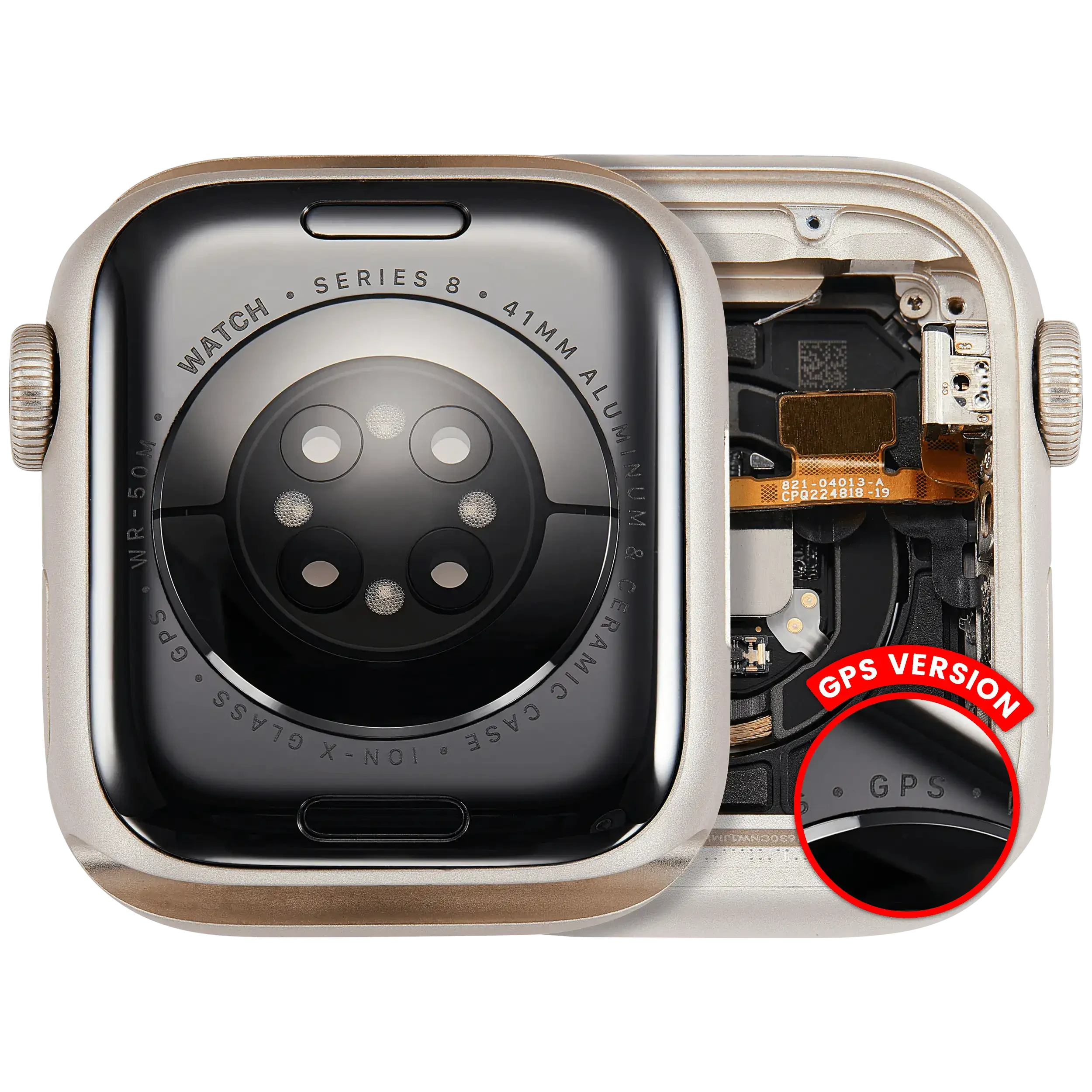 Scocca completa compatibile per Watch Series 8 (41MM) (Used Service Pack Pull: grado A) (GPS Version) (Aluminum / Galassia)