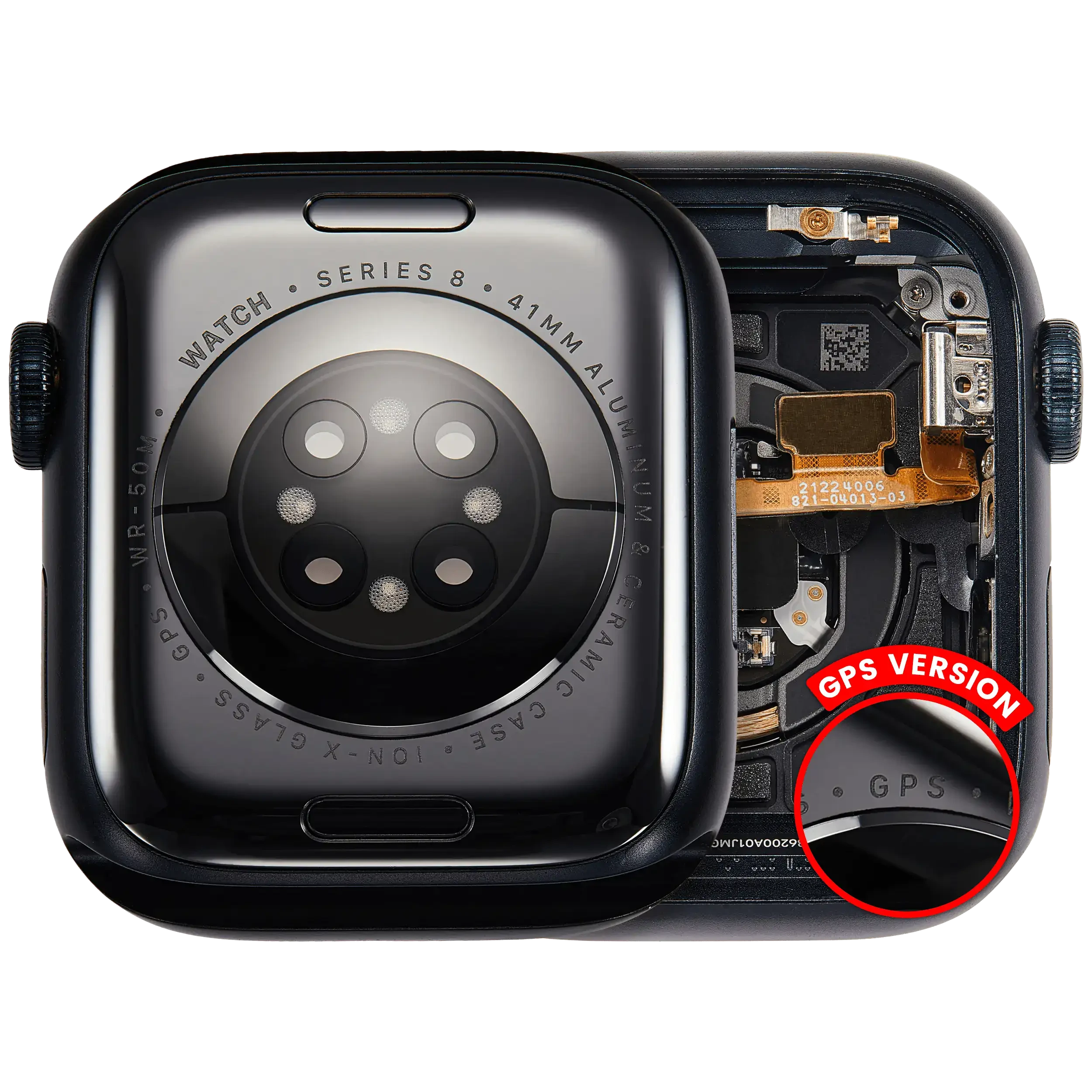 Scocca completa compatibile per Watch Series 8 (41MM) (Used Service Pack Pull: grado A) (GPS Version) (Aluminum / Mezzanotte)
