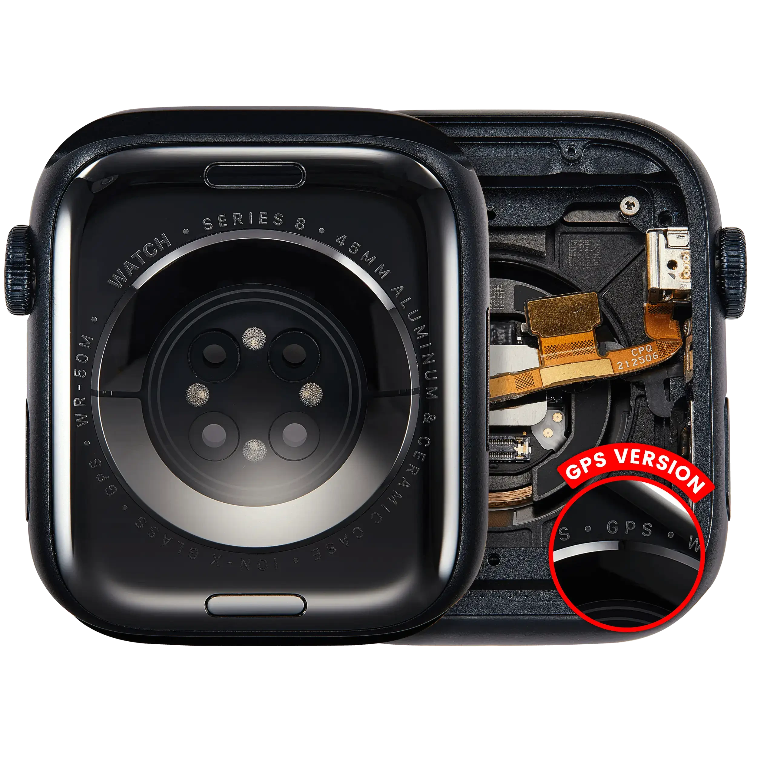 Scocca completa compatibile per Watch Series 8 (45MM) (Used Service Pack Pull: grado A) (GPS Version) (Aluminum / Mezzanotte)