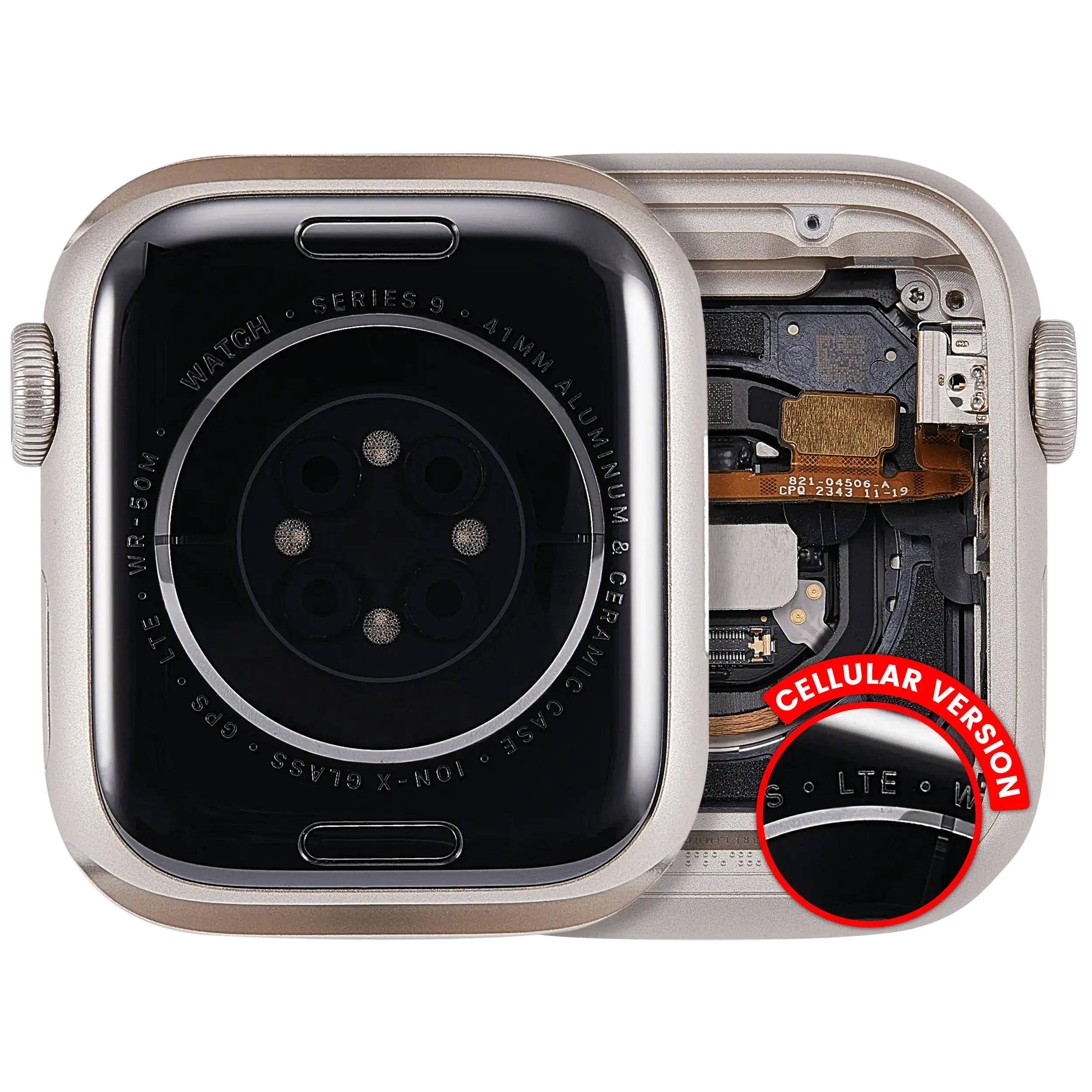 Scocca completa compatibile per Watch Series 9 (41MM) (Used Service Pack Pull: grado A) (Cellular Version) (Aluminum / Galassia)