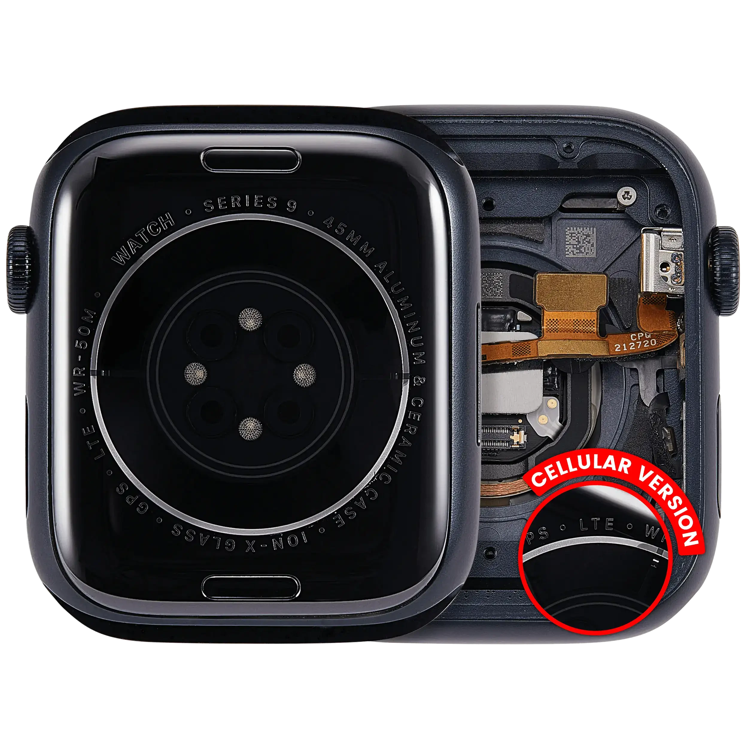 Scocca completa compatibile per Watch Series 9 (45MM) (Used Service Pack Pull: grado A) (Cellular Version) (Aluminum / Mezzanotte)