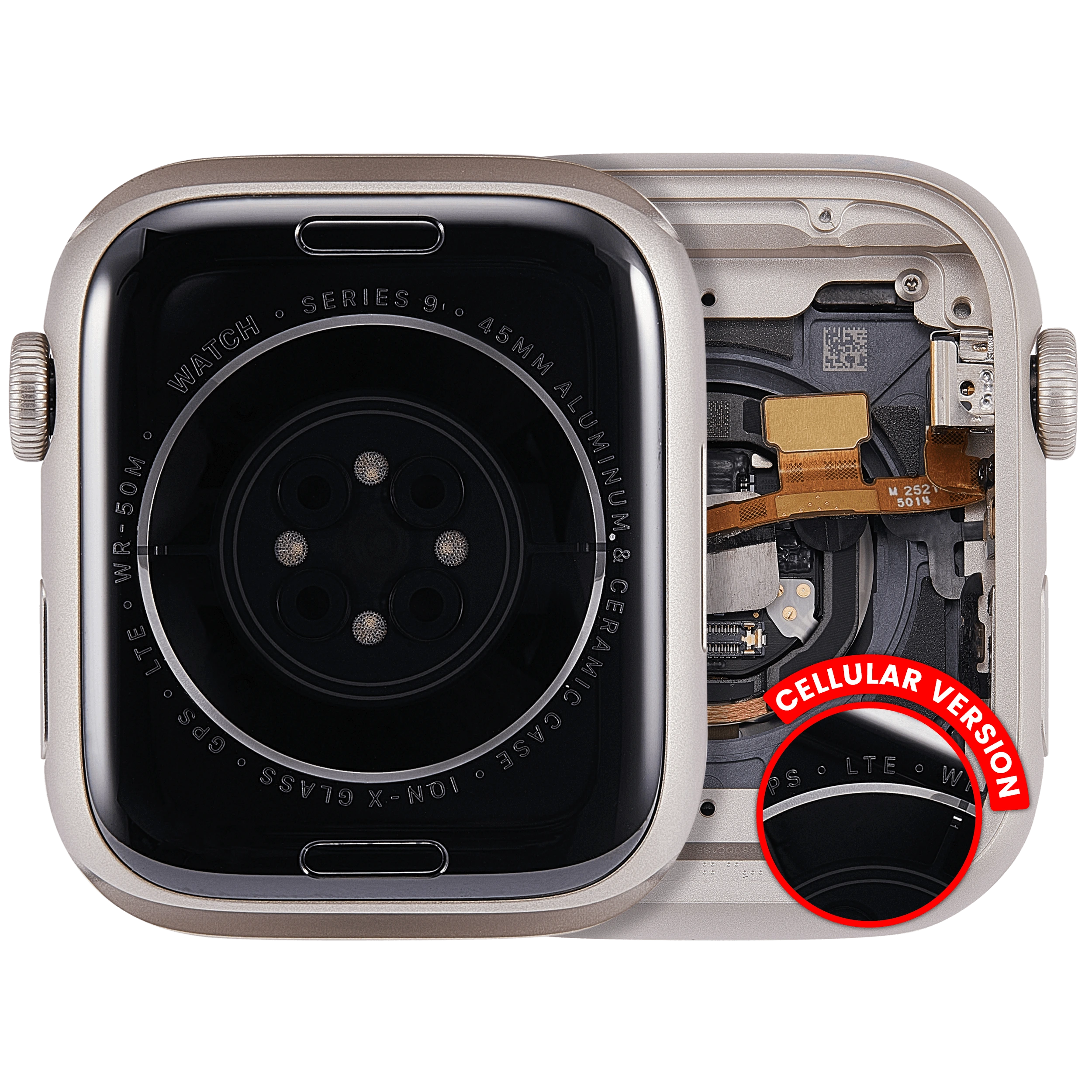 Scocca completa compatibile per Watch Series 9 (45MM) (Used Service Pack Pull: grado A) (Cellular Version) (Aluminum / Galassia)