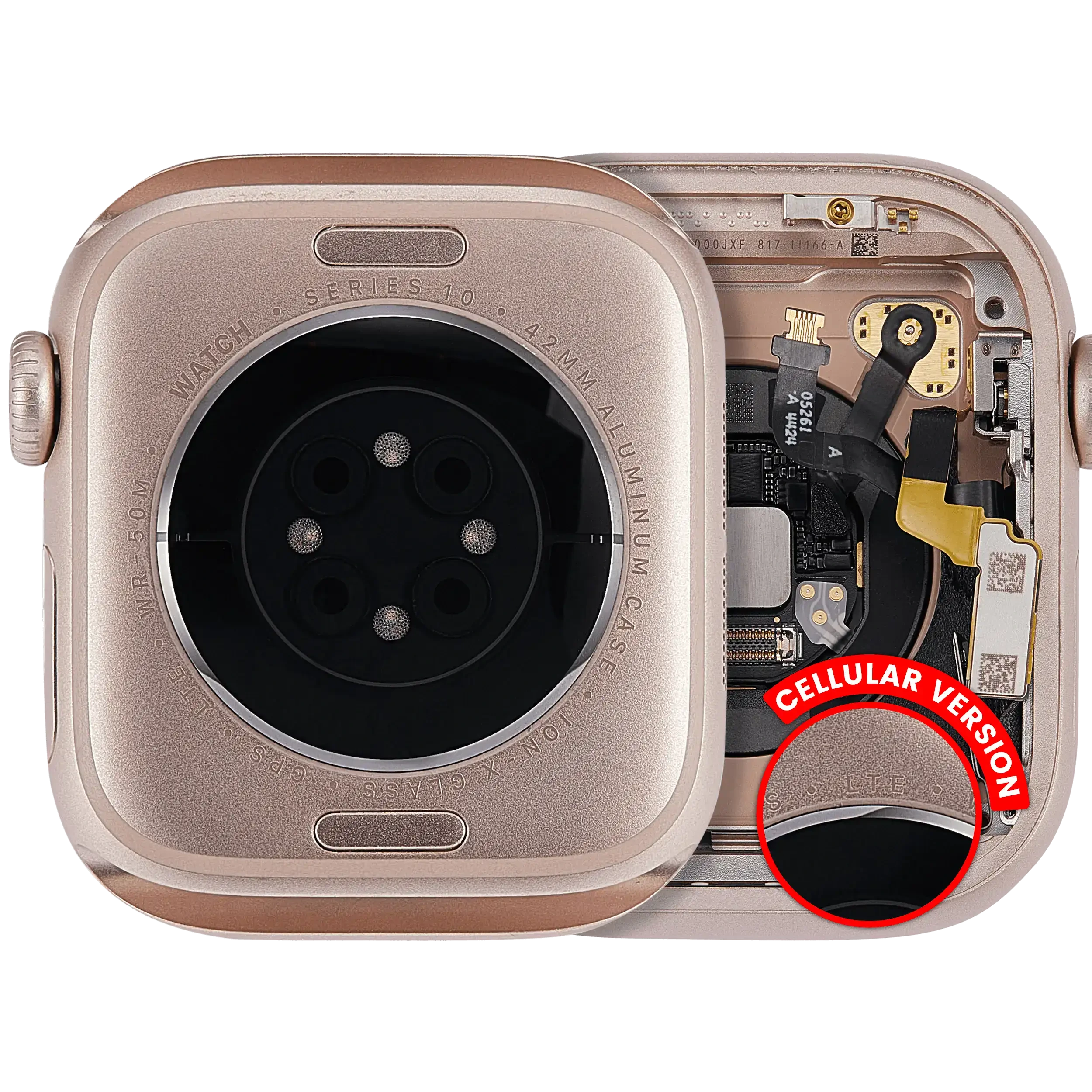 Scocca completa compatibile per Watch Series 10 (42MM) (Used Service Pack Pull: grado A) (Cellular Version) (Aluminum / Oro rosa)