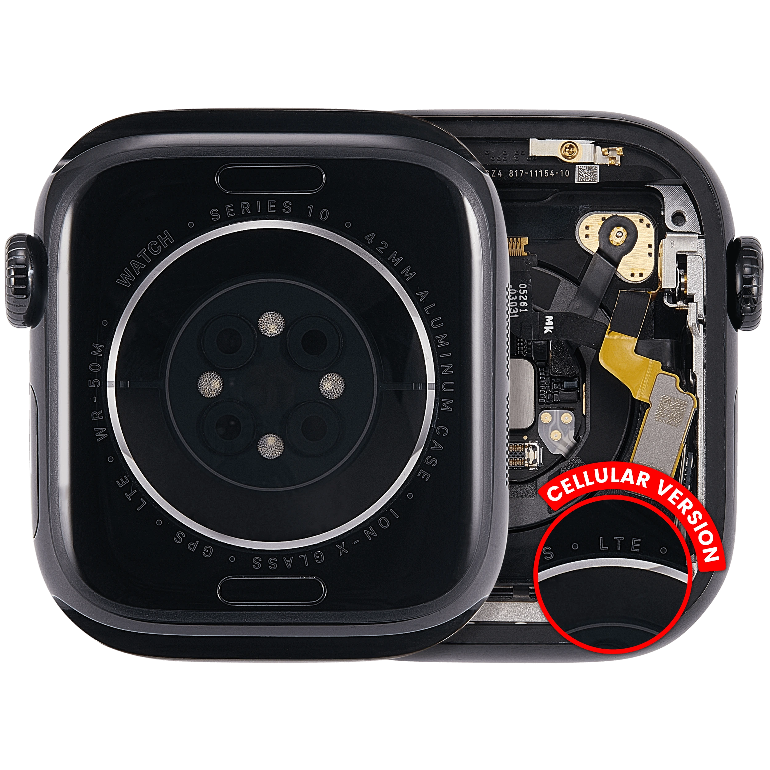 Scocca completa compatibile per Watch Series 10 (42MM) (Used Service Pack Pull: grado A) (Cellular Version) (Aluminum / Jet Nero)