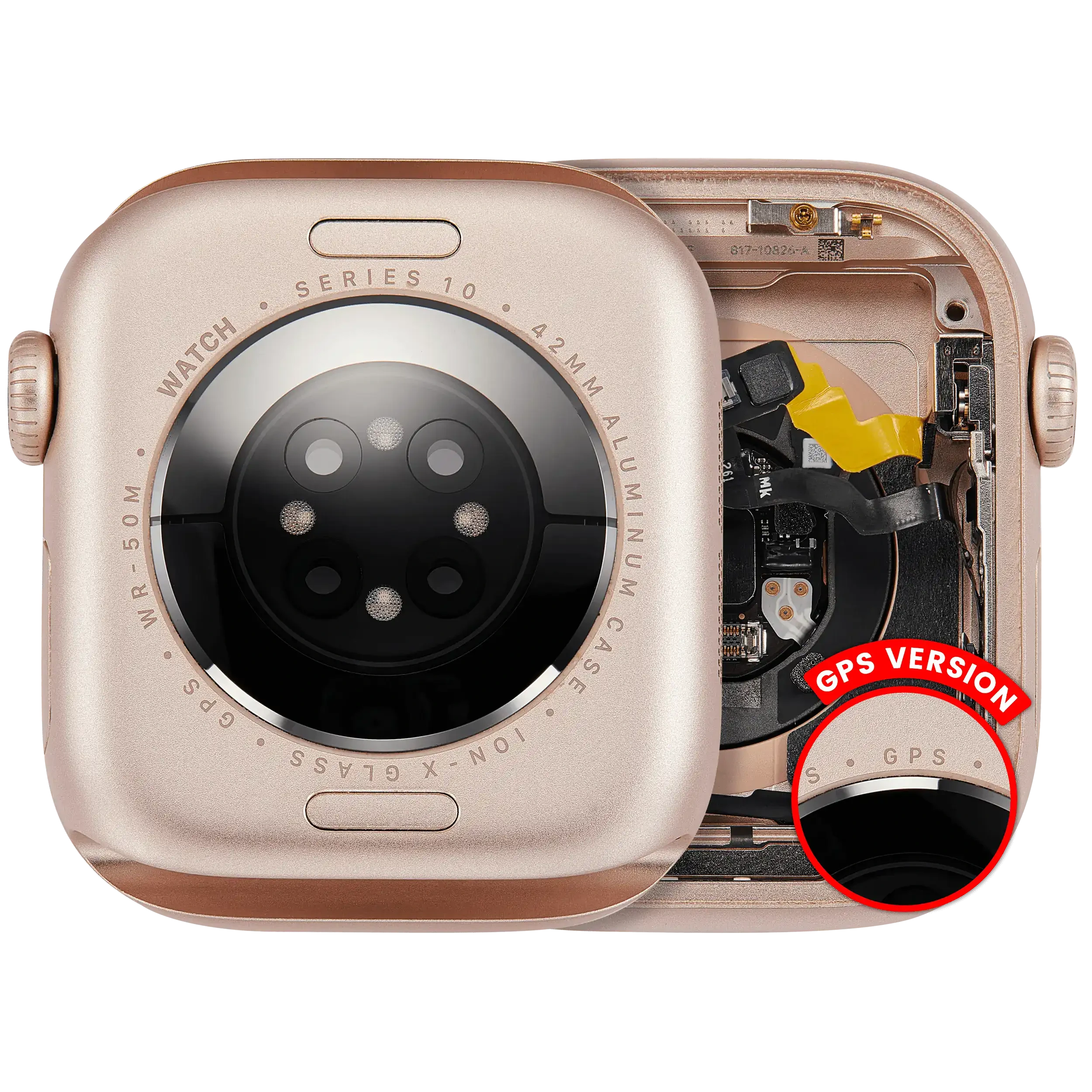 Scocca completa compatibile per Watch Series 10 (42MM) (Used Service Pack Pull: grado A) (GPS Version) (Aluminum / Oro rosa)